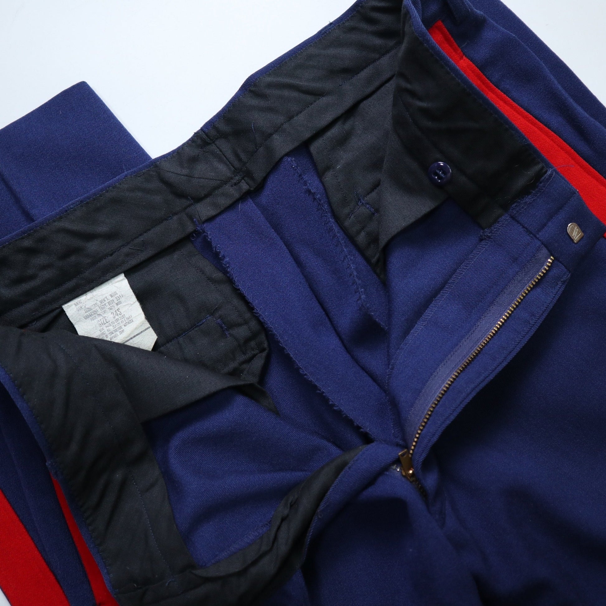 （32W) 80s US Marine Corps 藍色羊毛禮褲 Gabardine wool - 富士鳥古著