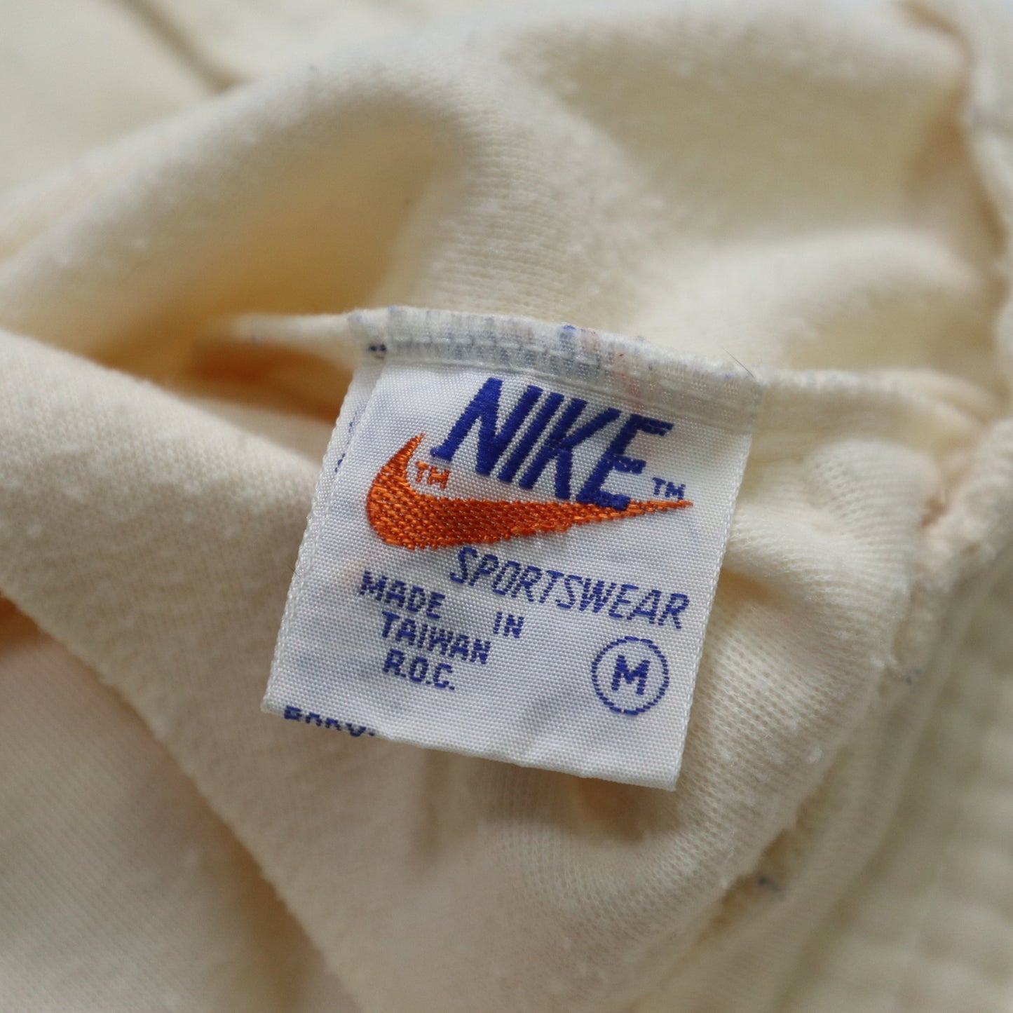 （33 - 38W) 70 - 80s NIKE 奶油白運動長褲 - 富士鳥古著