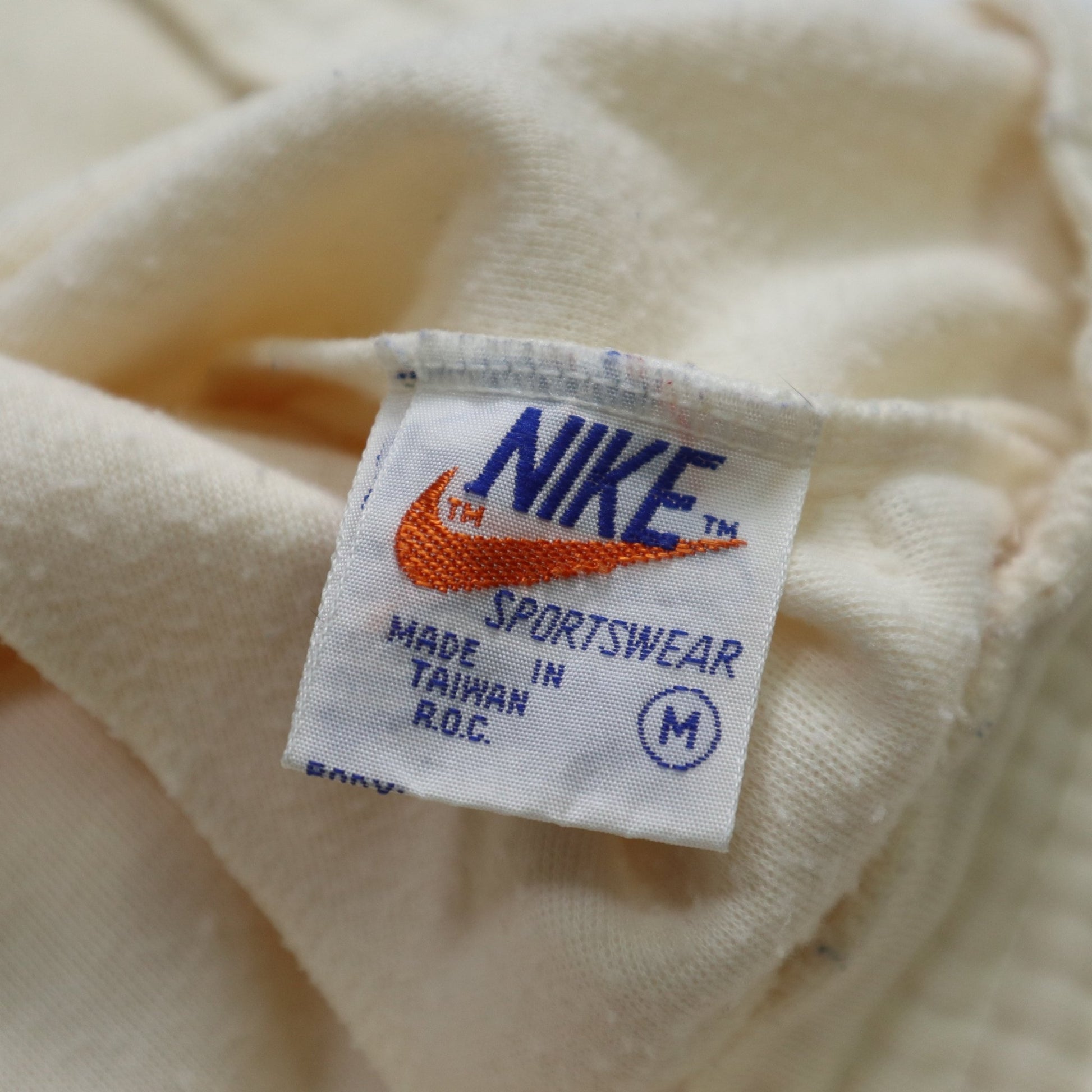 （33 - 38W) 70 - 80s NIKE 奶油白運動長褲 - 富士鳥古著