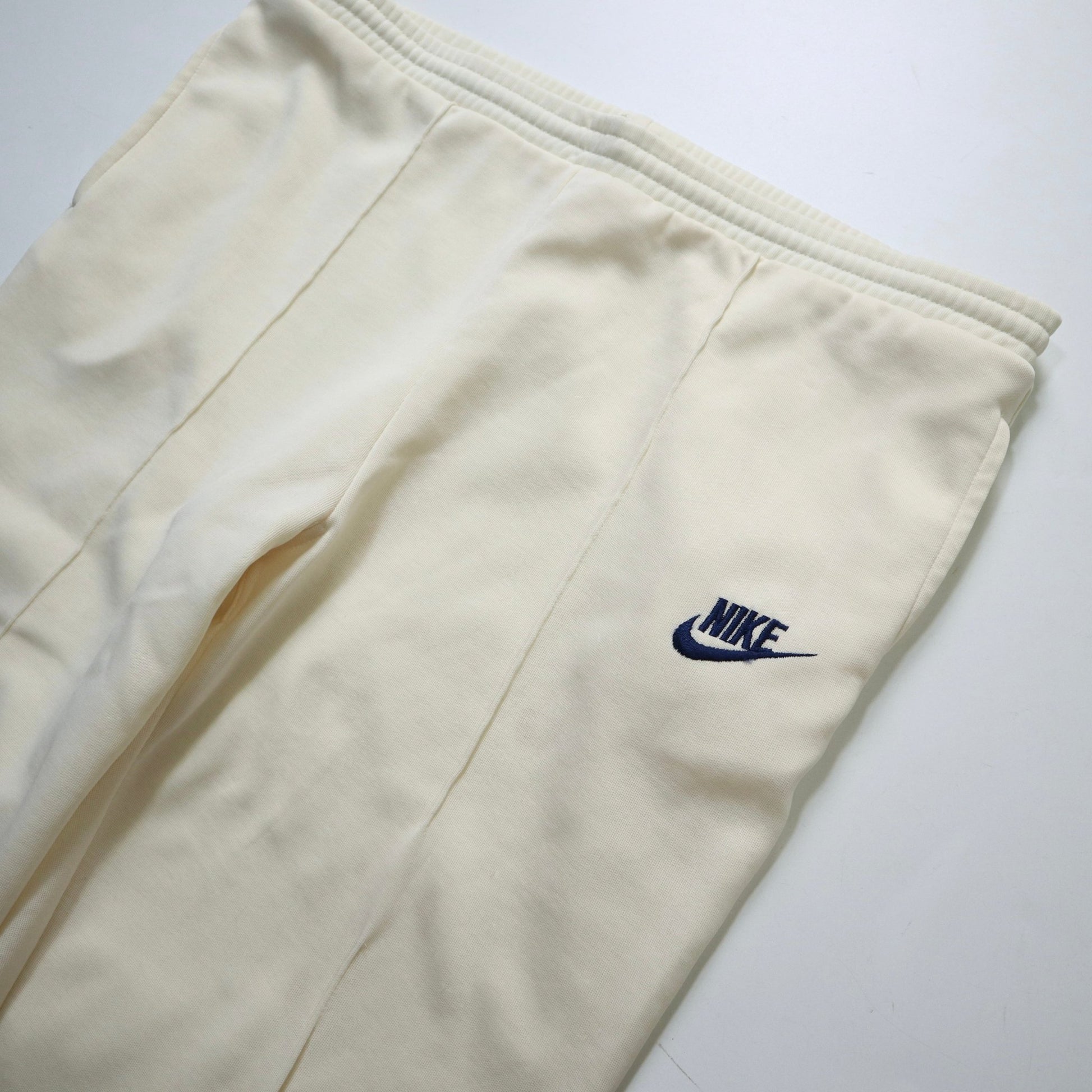 （33 - 38W) 70 - 80s NIKE 奶油白運動長褲 - 富士鳥古著
