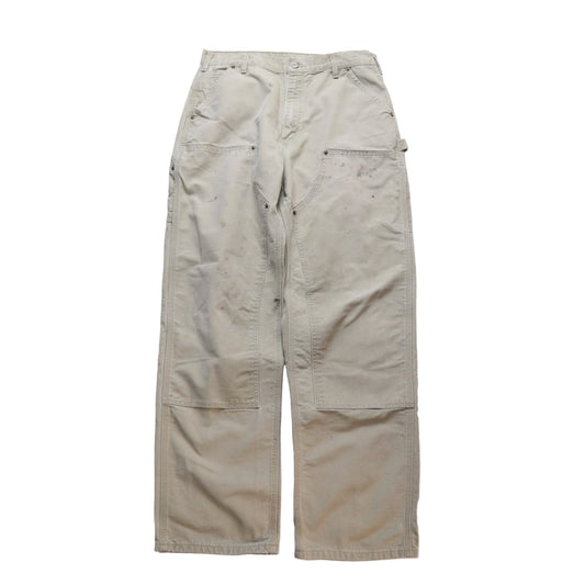 (33W) Carhartt 美國製 Double knee 淺卡其色工作褲 - 富士鳥古著