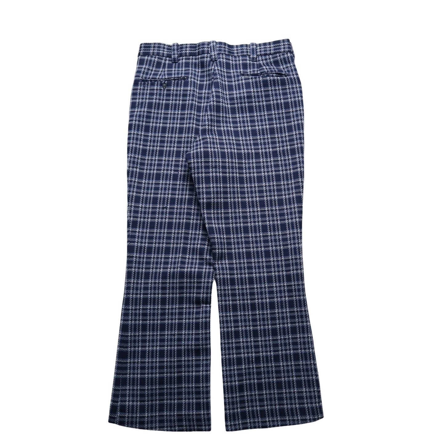 （34W) 70s Sears KINGS ROAD Doubel Knit 格紋靴型褲 - 富士鳥古著