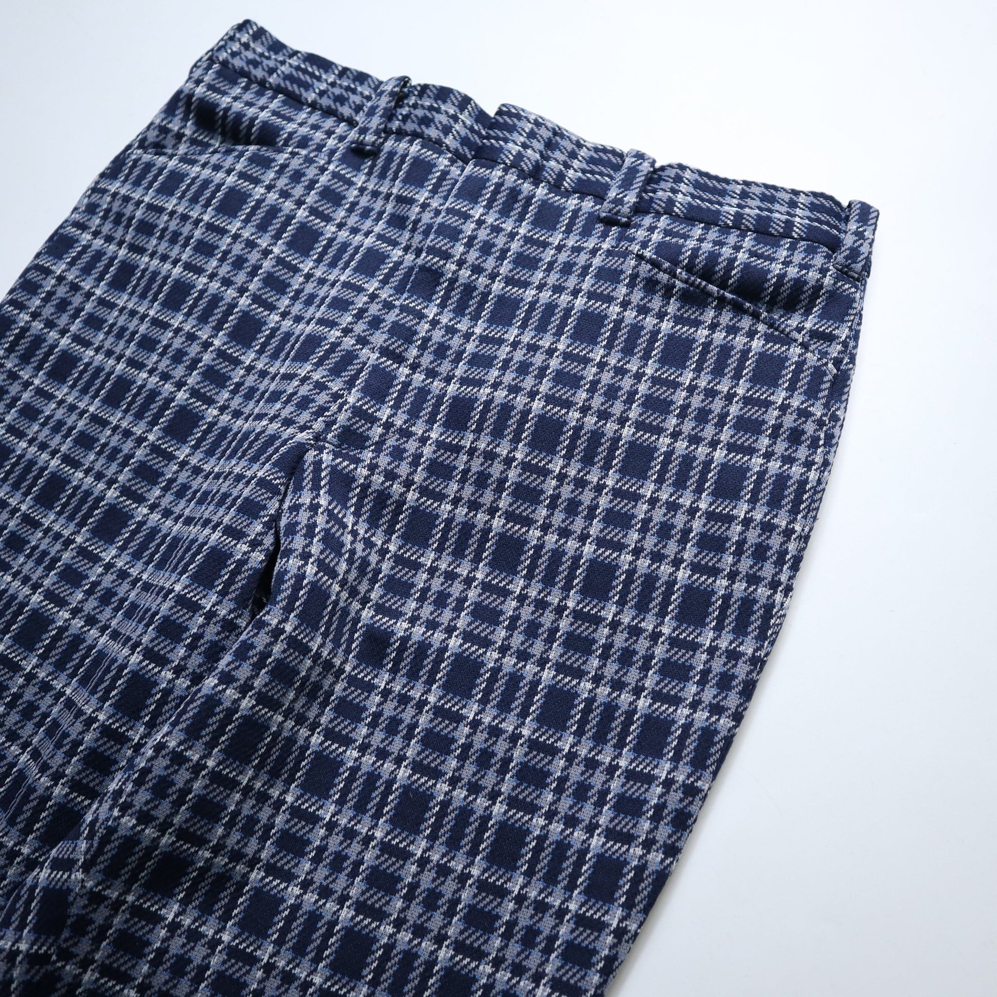 （34W) 70s Sears KINGS ROAD Doubel Knit 格紋靴型褲 - 富士鳥古著