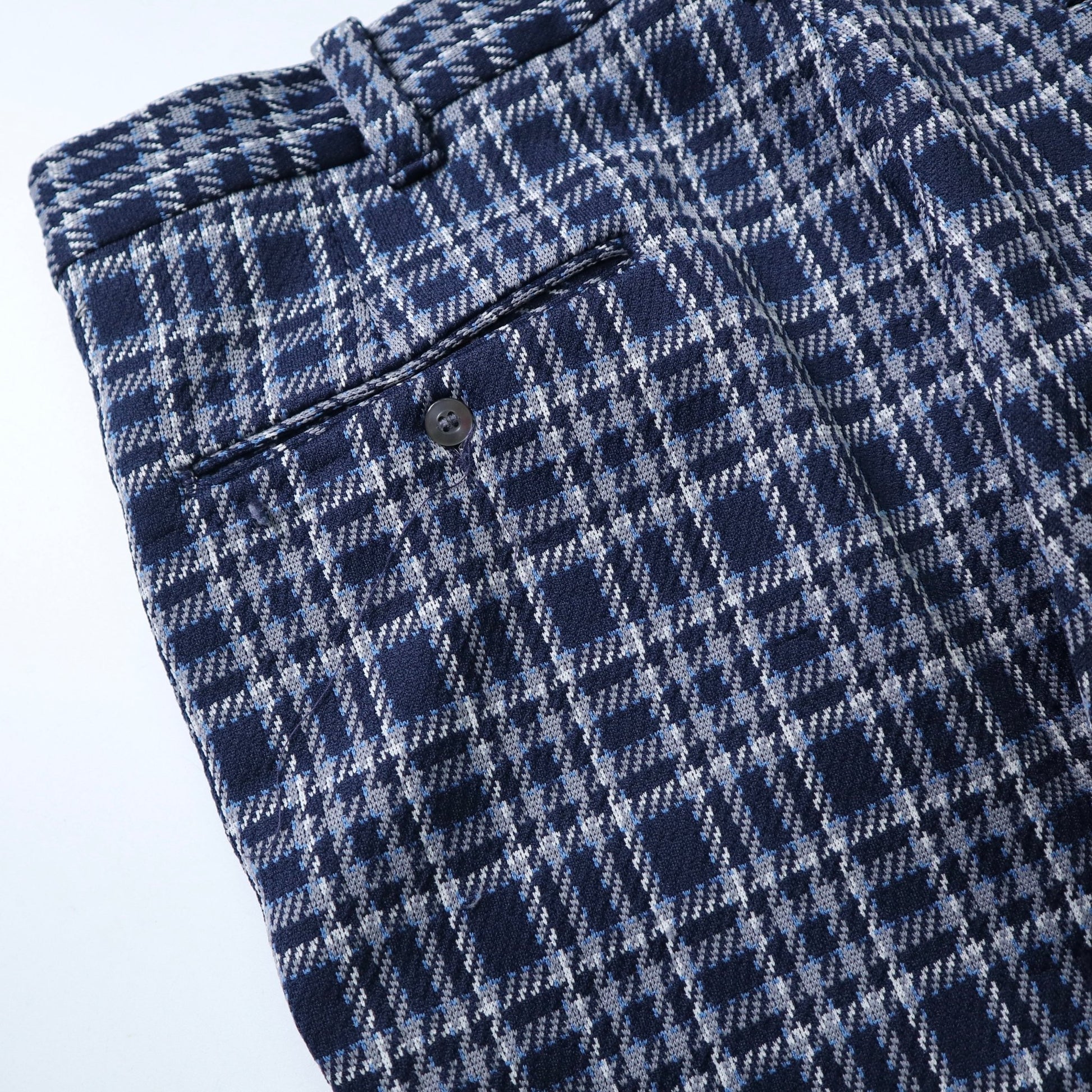 （34W) 70s Sears KINGS ROAD Doubel Knit 格紋靴型褲 - 富士鳥古著