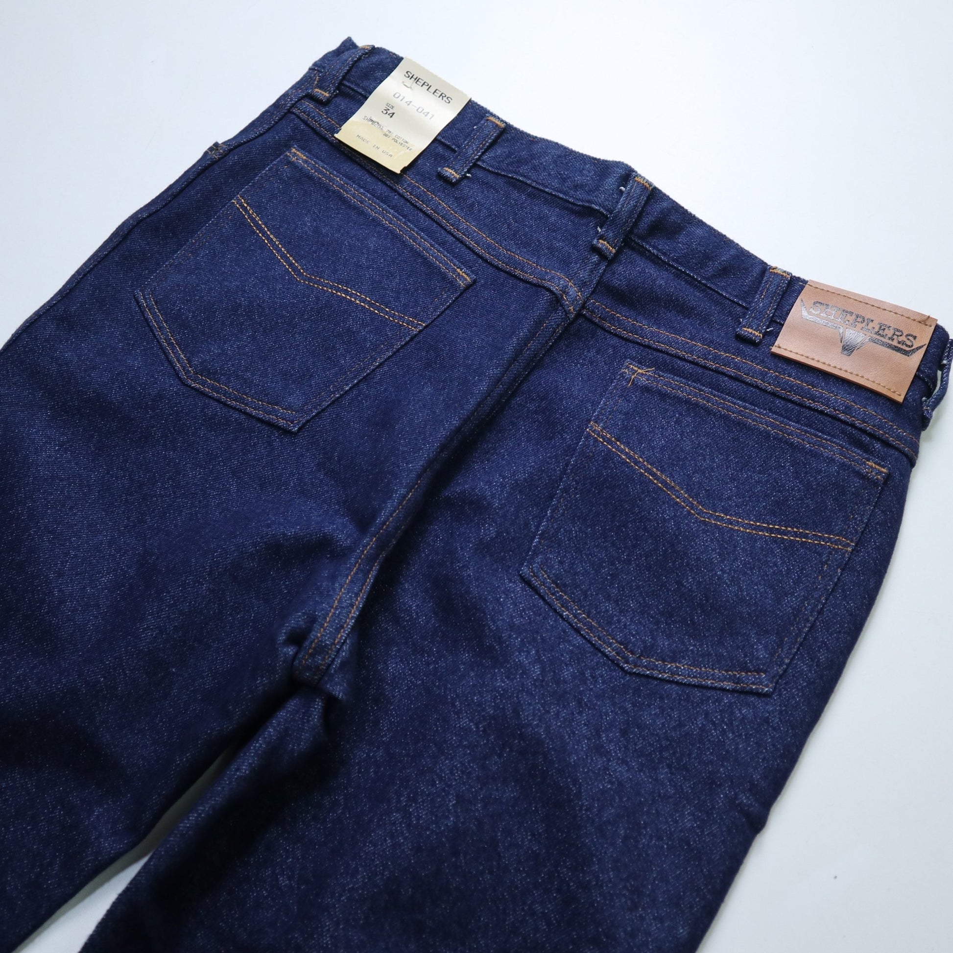 （34W) 90s 美國製 SHEPLERS *庫存新品*原色丹寧靴型褲 - 富士鳥古著