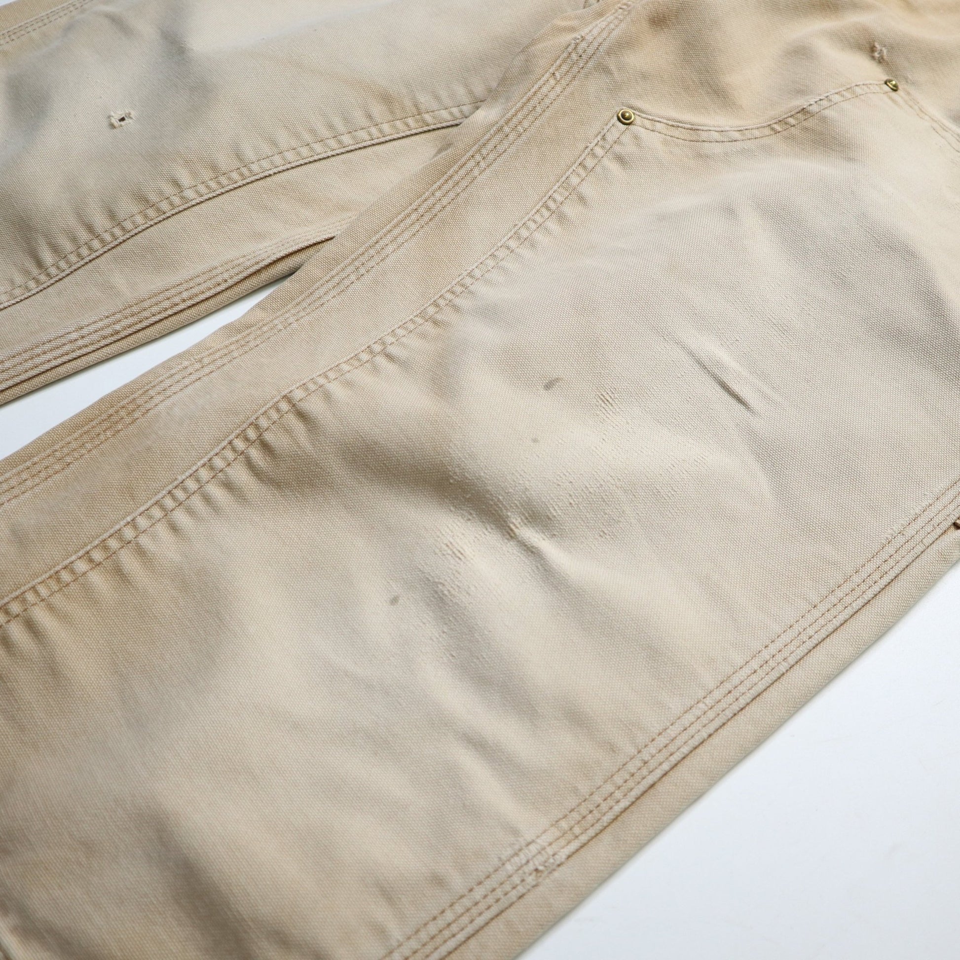 (34W) Carhartt Double knee 淺卡其色工作褲 - 富士鳥古著