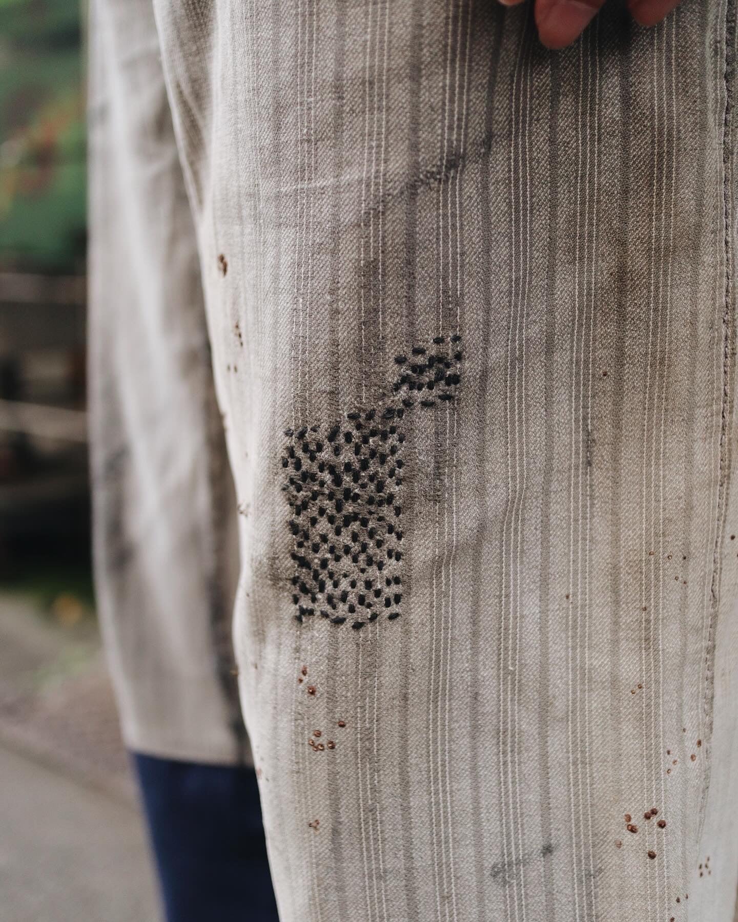 （35 - 36W) 1930's 法國補丁工作褲 Buckle Back - 富士鳥古著