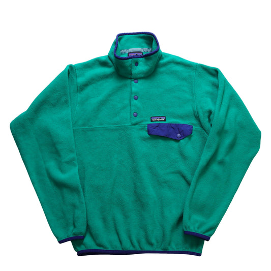 90s Patagonia SYNCHILLA 綠色抓毛絨套頭衫