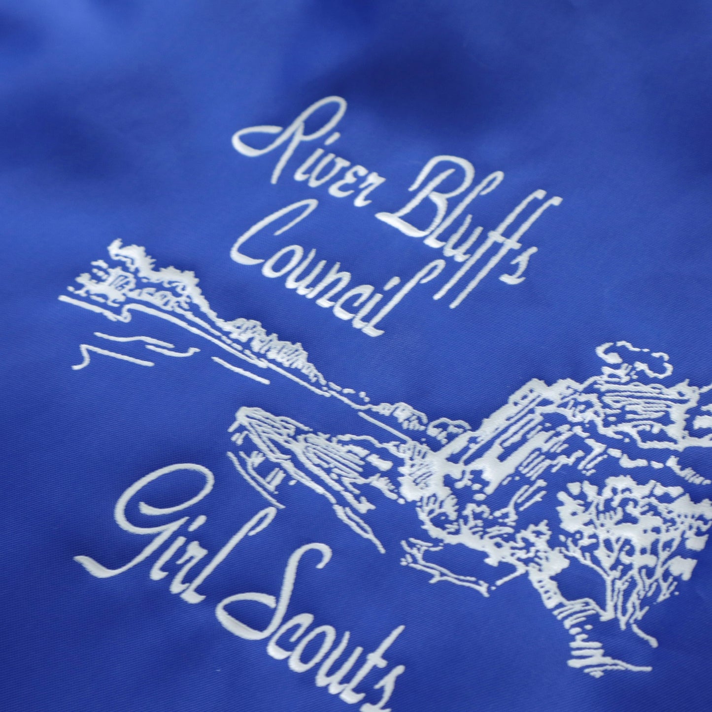 90s 美國製 Swingster River Bluffs Council Girl Scouts 寶藍色防風教練外套