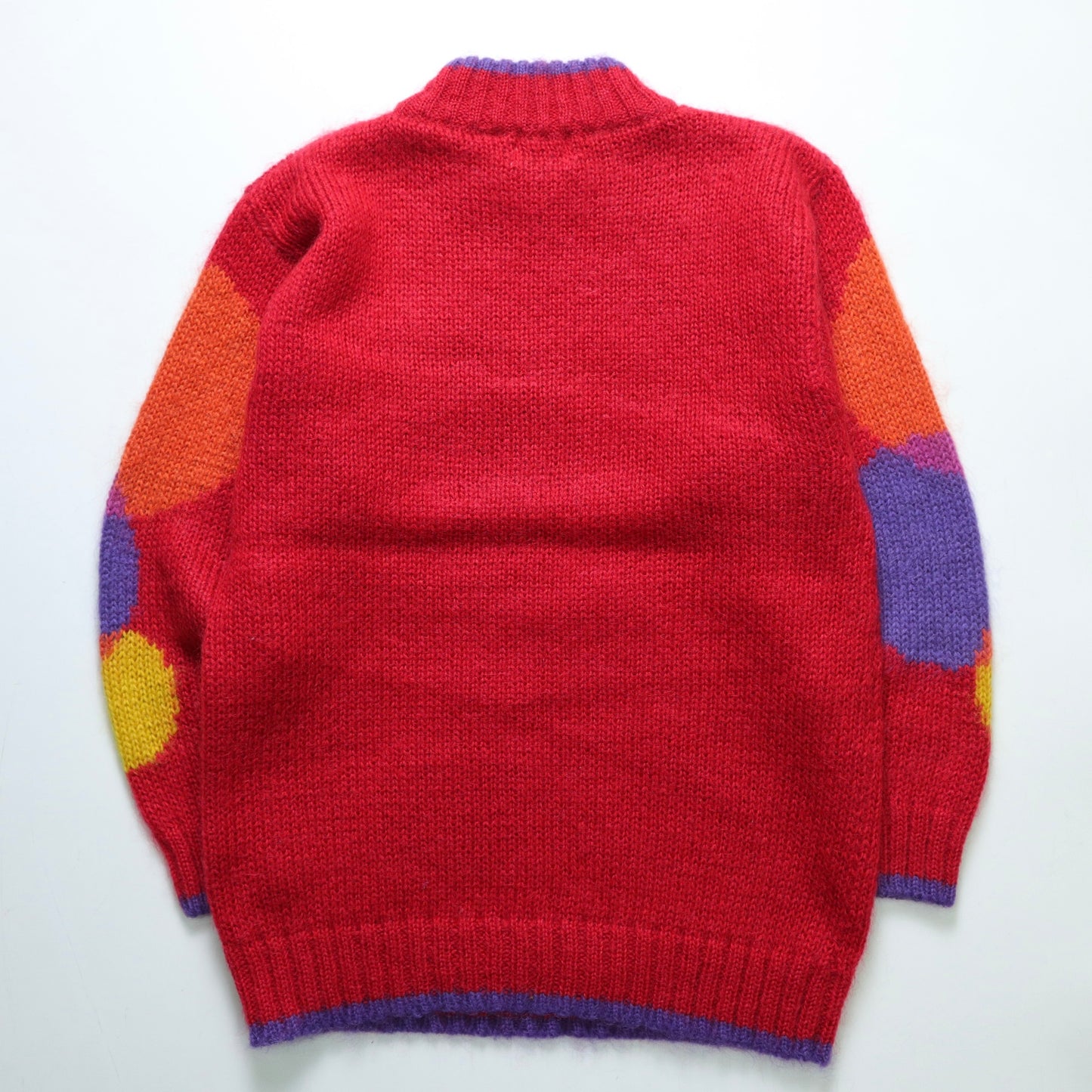 90s Mohair red bottom polka dot sweater made in Hong Kong