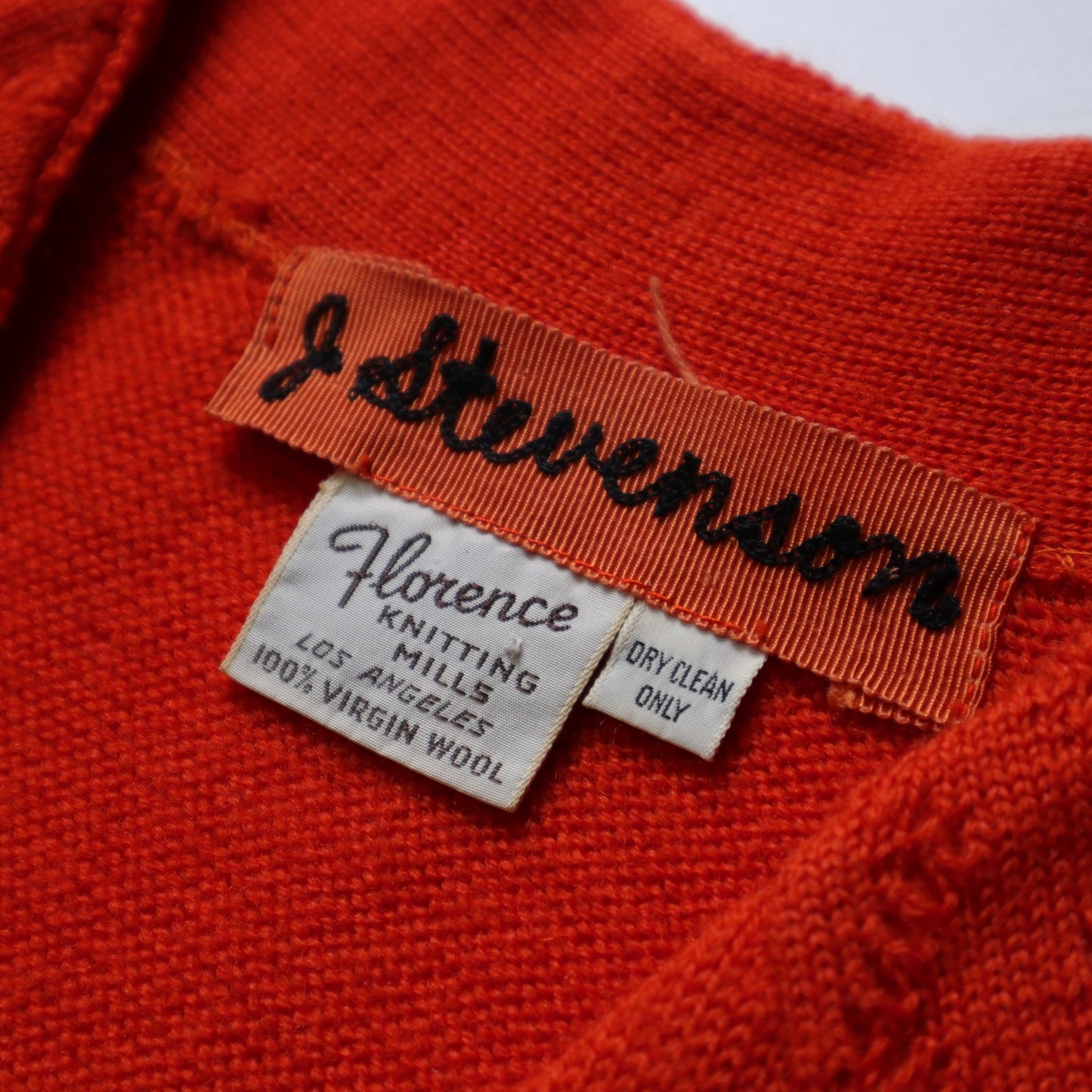 1960s Varsity Cardigan orange campus wool knitted jacket