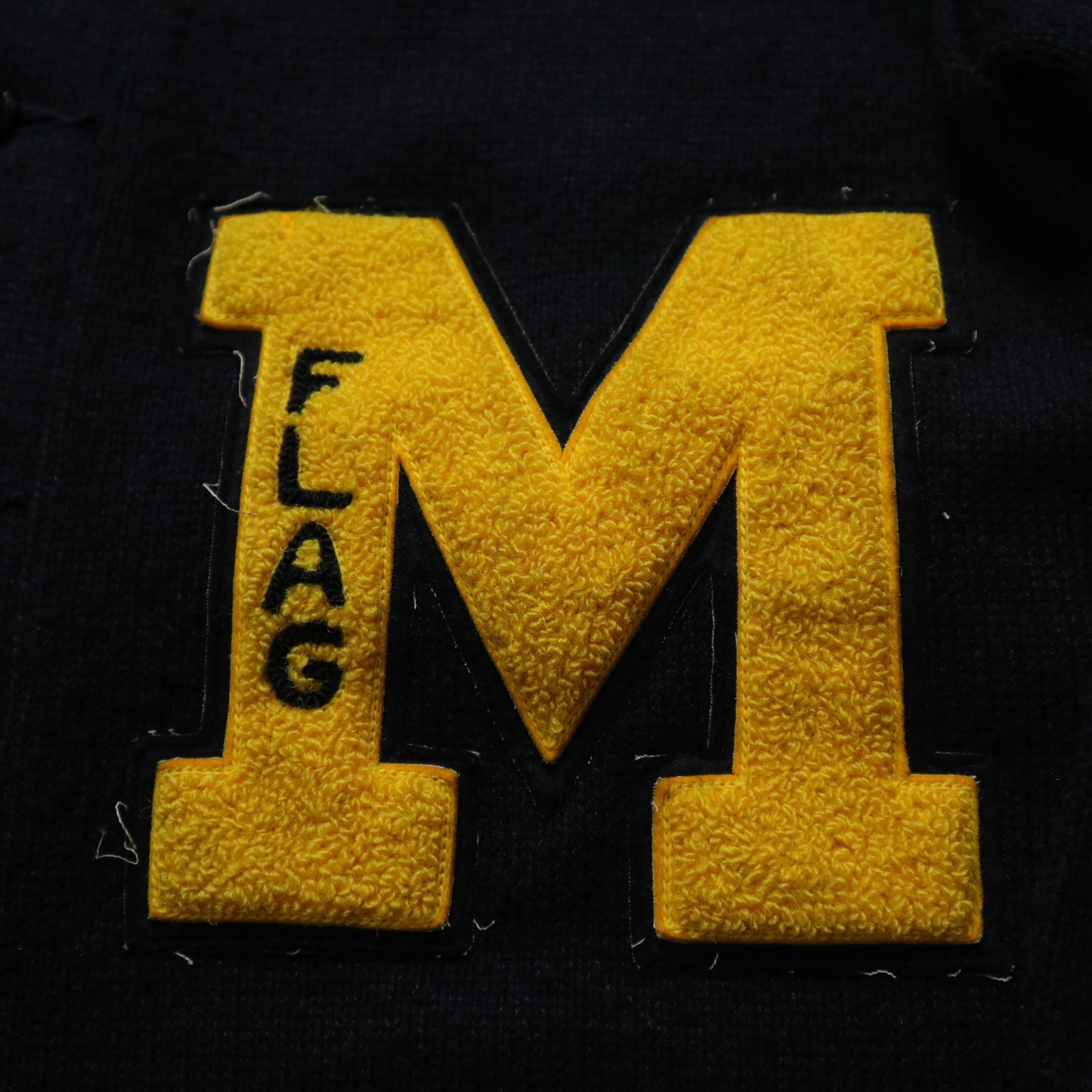 1970年代 デヘム バーシティ カーディガン パッチ「M」 マレー州立大学 ブラック キャンパス ニット ジャケット