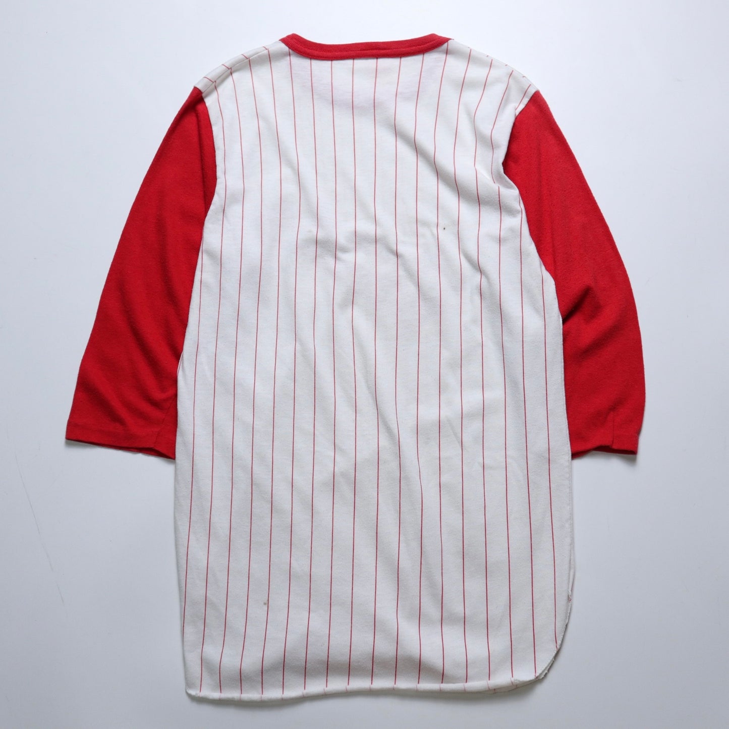 70-80s 加拿大製 Niagara Falls紅白條紋7分袖棒球上衣
