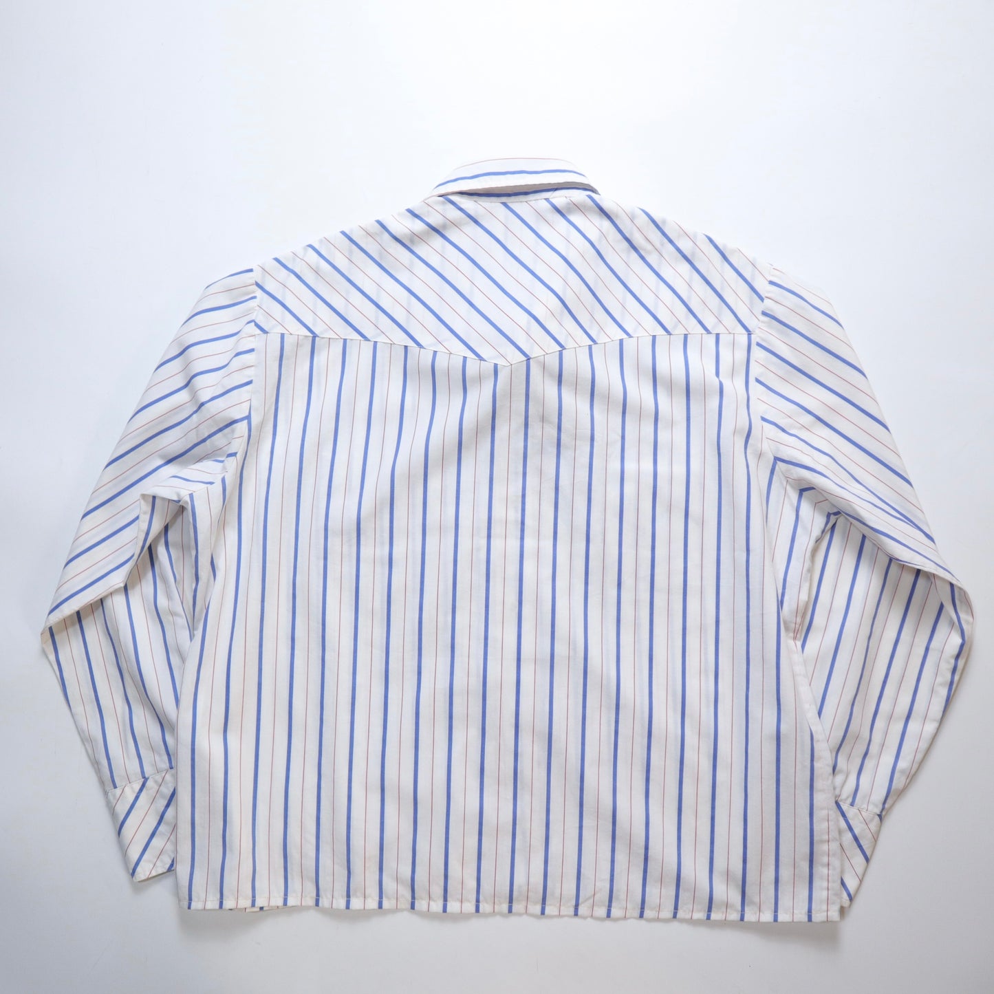 1970s 韓國製 Bar-m Rancher 藍白條紋西部襯衫