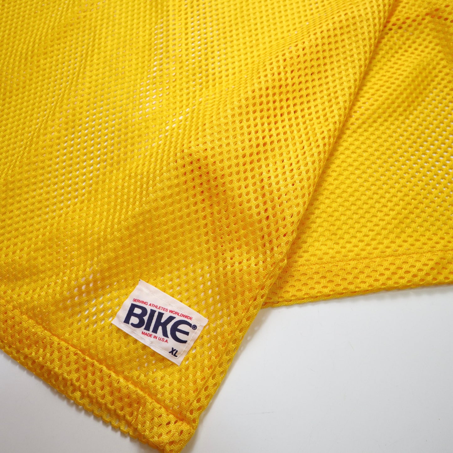 80s BIKE 美國製 黃色素面美式足球網洞衣