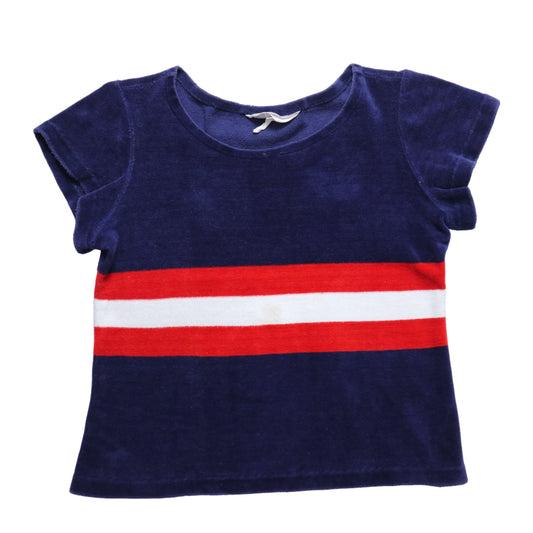 1970s JCPENNEY blue and red terry cloth top