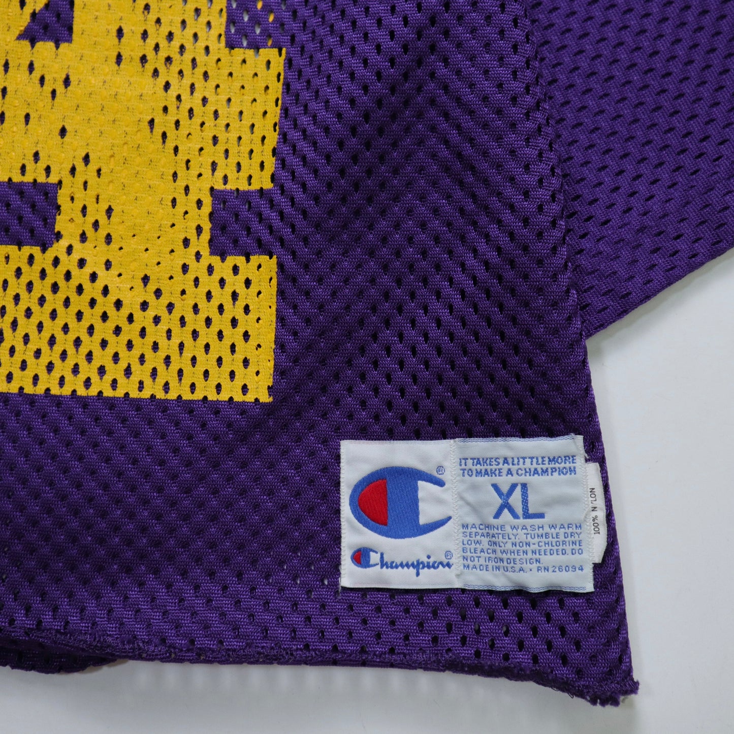 90s Champion 美國製 64號紫色美式足球網洞衣