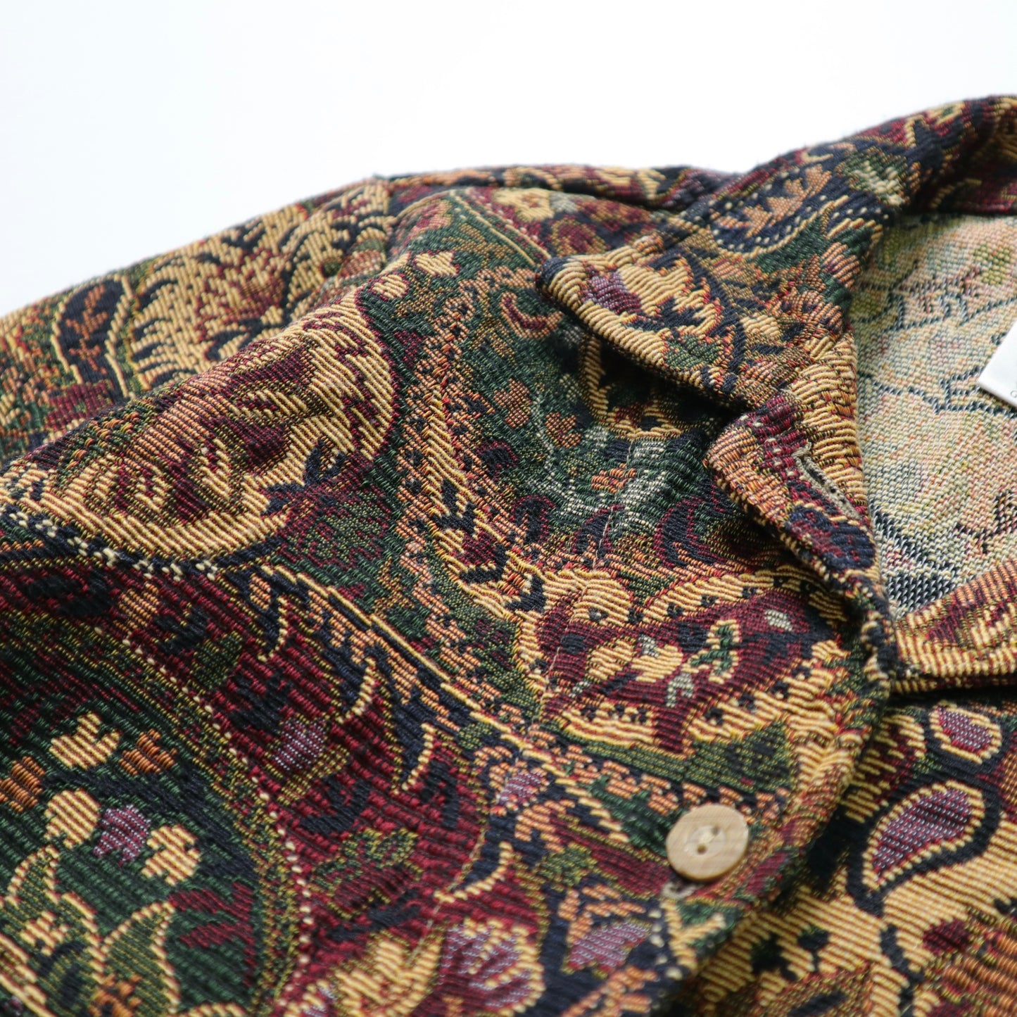 90s American-made amoeba totem tapestry jacket