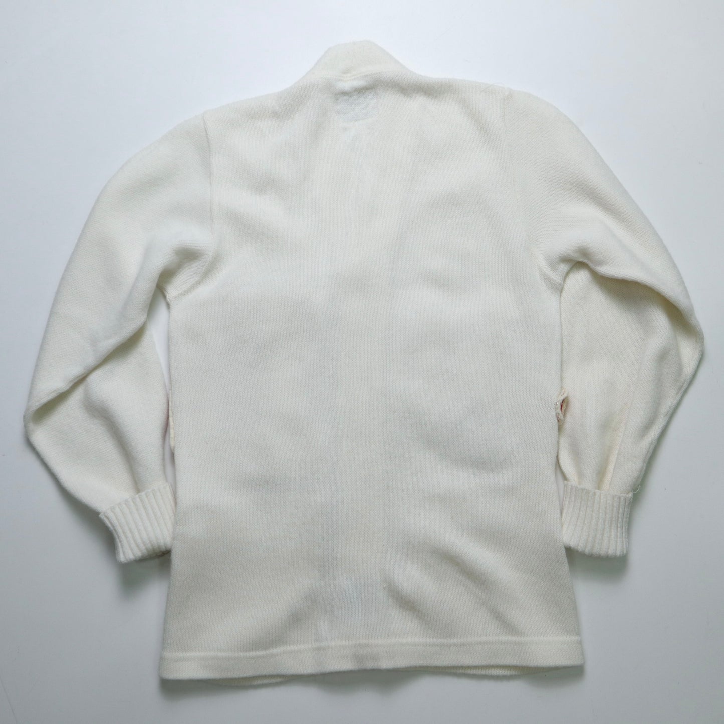 60s 70s Sand Knit 白色美式足球校園針織衫 Letterman Sweater
