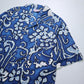 60-70s Barkcloth 夏威夷製 Haleaka Fashions 藍底印花夏威夷襯衫 - 富士鳥古著