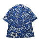 60-70s Barkcloth 夏威夷製 Haleaka Fashions 藍底印花夏威夷襯衫 - 富士鳥古著