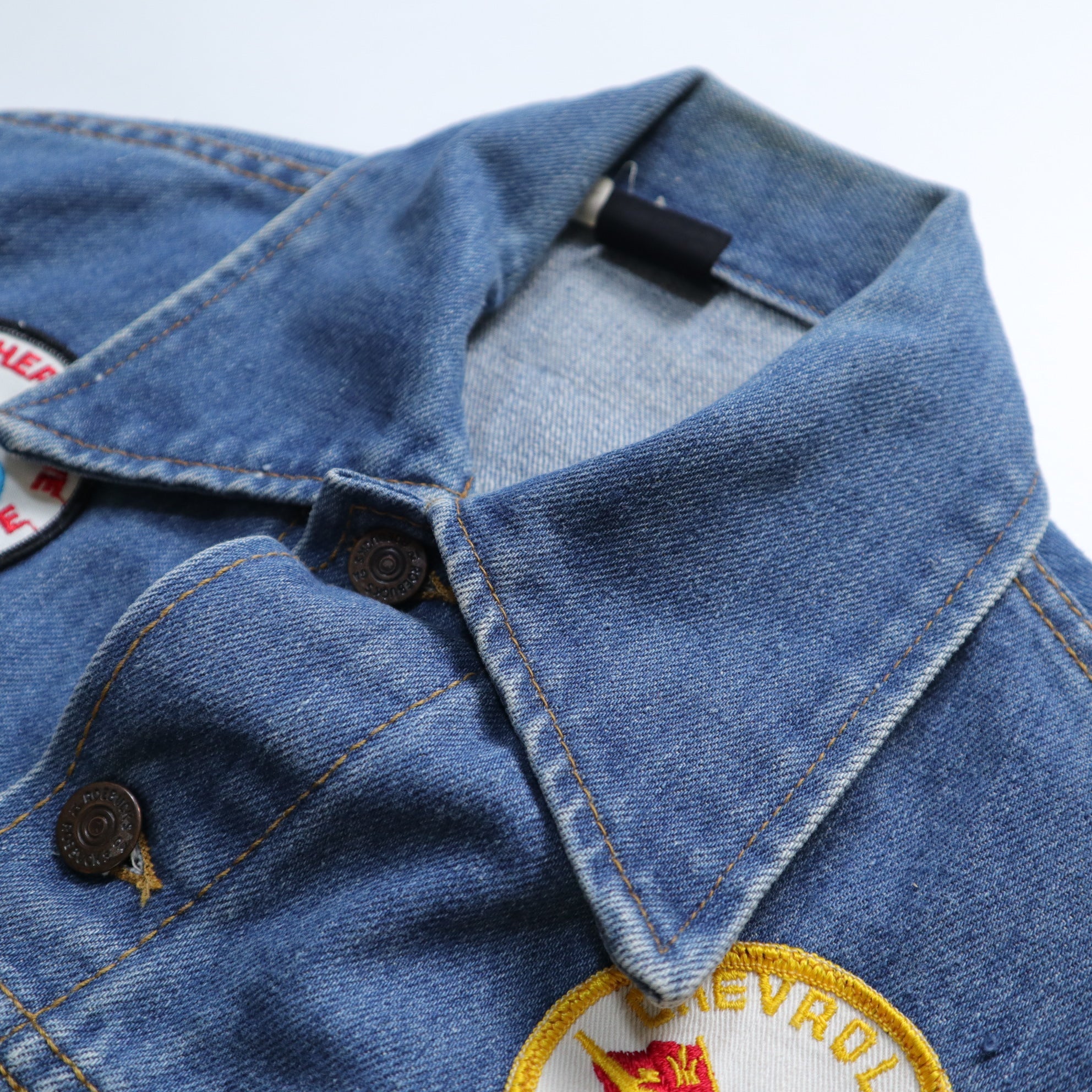 Online Vintage 70s Sears Roebuck Denim Jacket With Motorcycle Patches 46 R