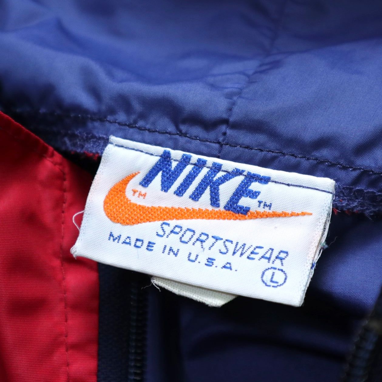 70-80年代 NIKE USA製 ロイヤルブルー ナイロンプルオーバー 防​​風ブラウス