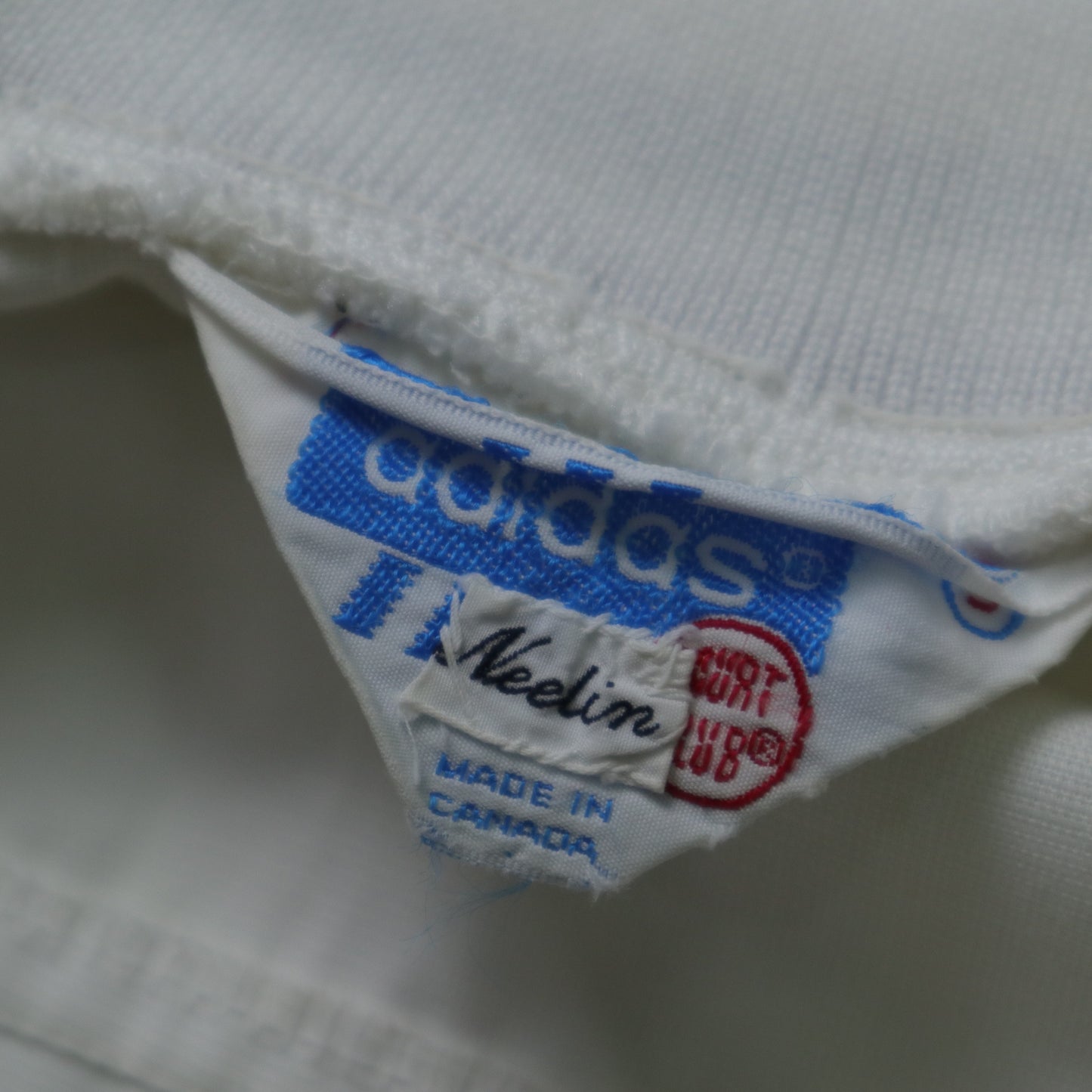 1970s Canadian-made Adidas white embroidered logo sports jacket