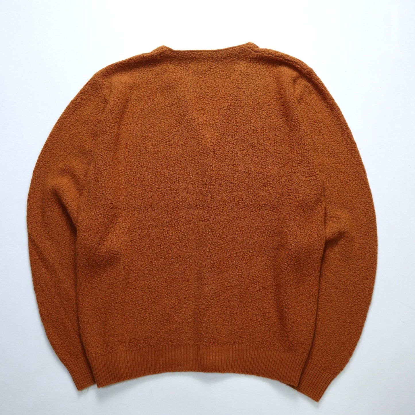 60s 焦糖色顆粒感織紋針織衫 針織外套 - 富士鳥古著