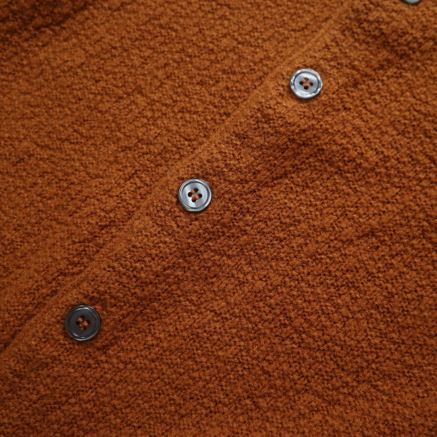 60s 焦糖色顆粒感織紋針織衫 針織外套 - 富士鳥古著