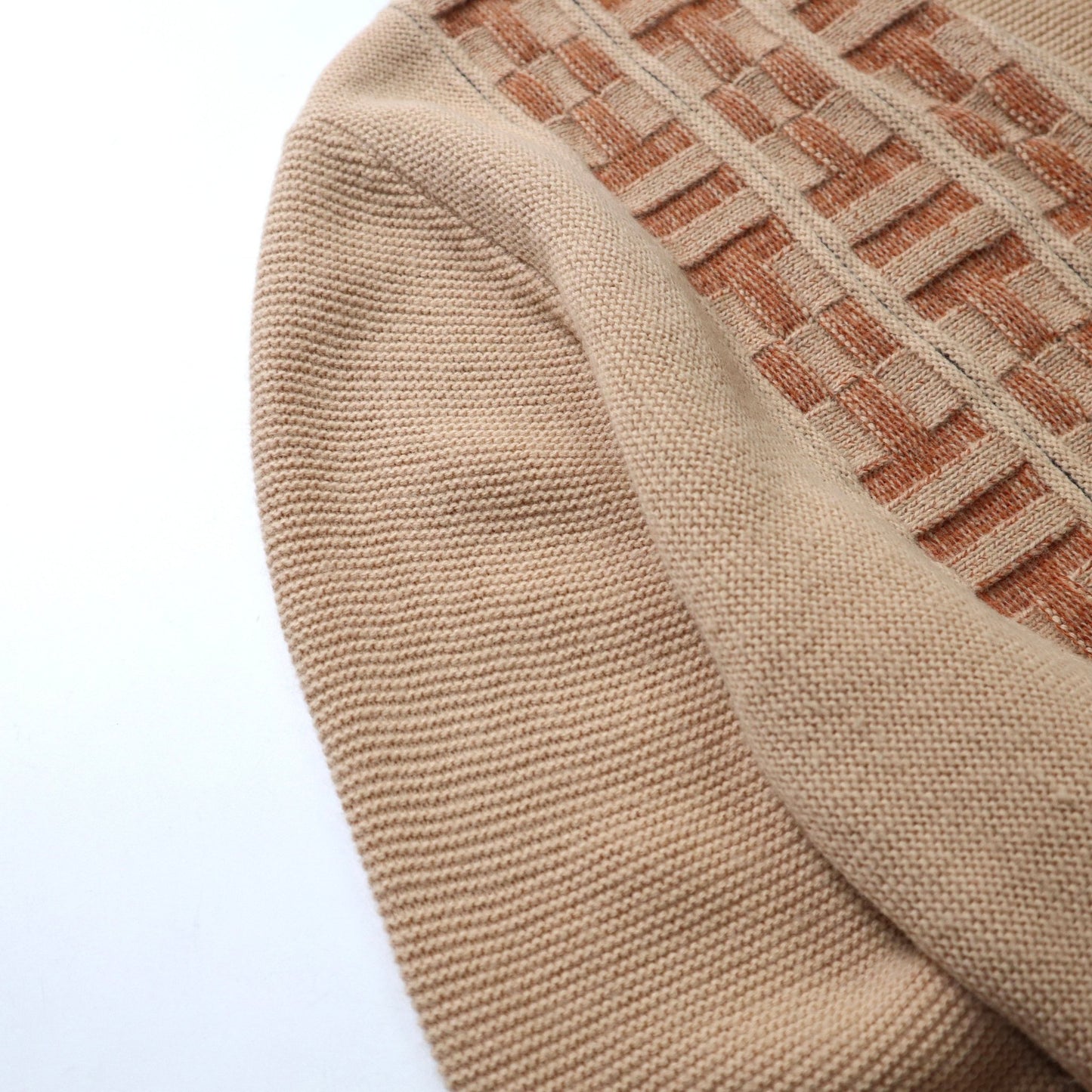 60s Campus 美國製 卡其色立體織紋針織衫 針織外套 - 富士鳥古著