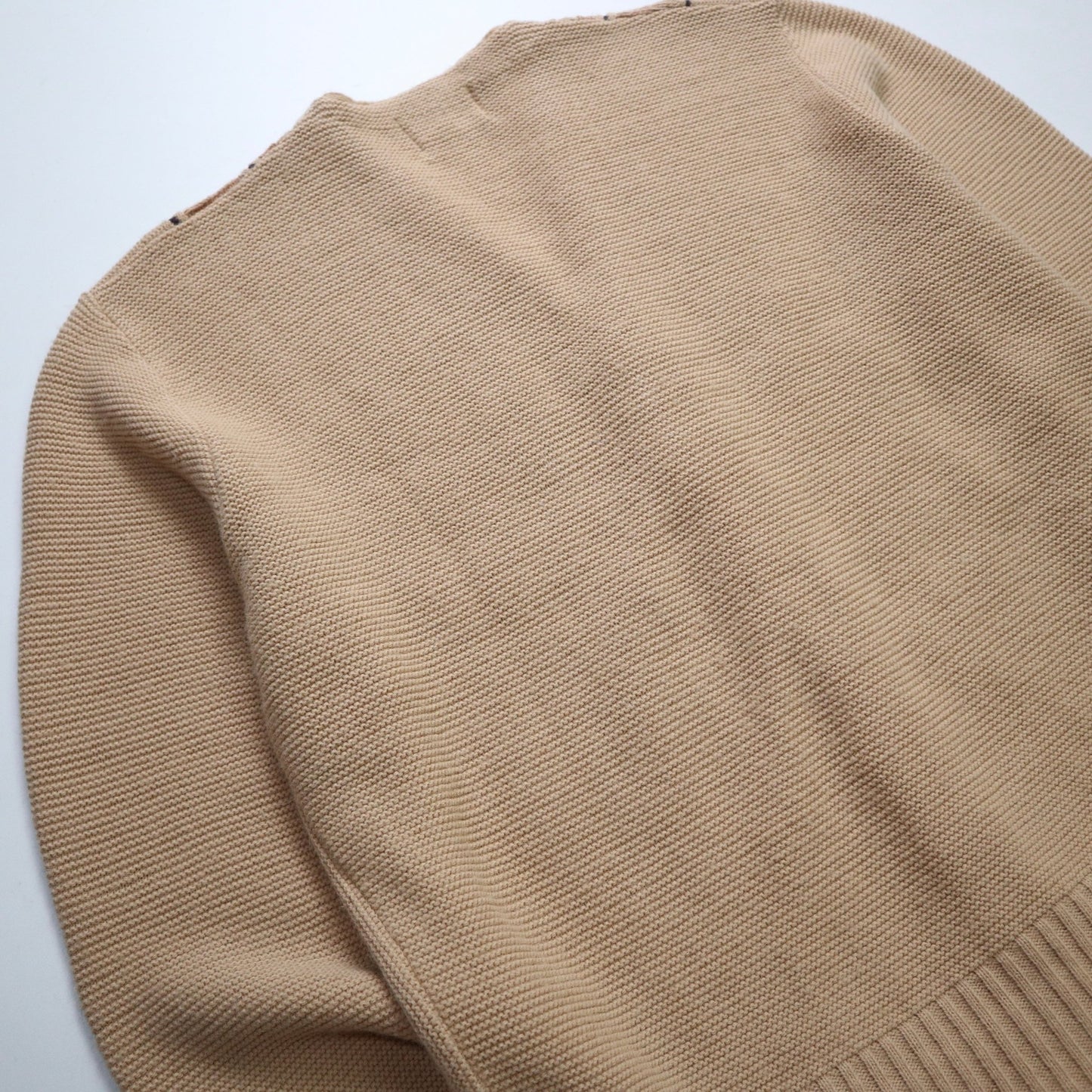 60s Campus 美國製 卡其色立體織紋針織衫 針織外套 - 富士鳥古著