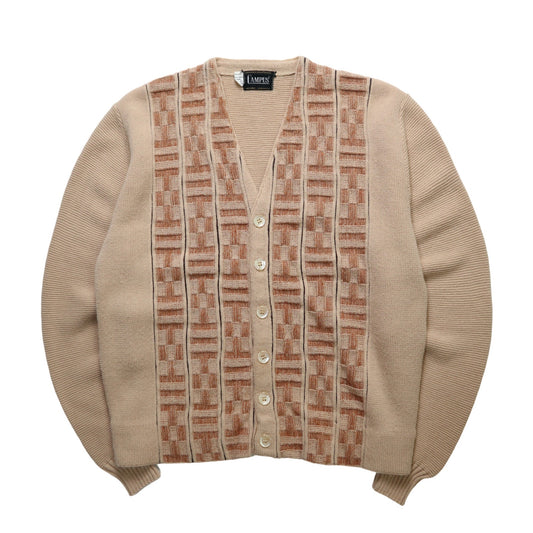 60s Campus 美國製 卡其色立體織紋針織衫 針織外套 - 富士鳥古著