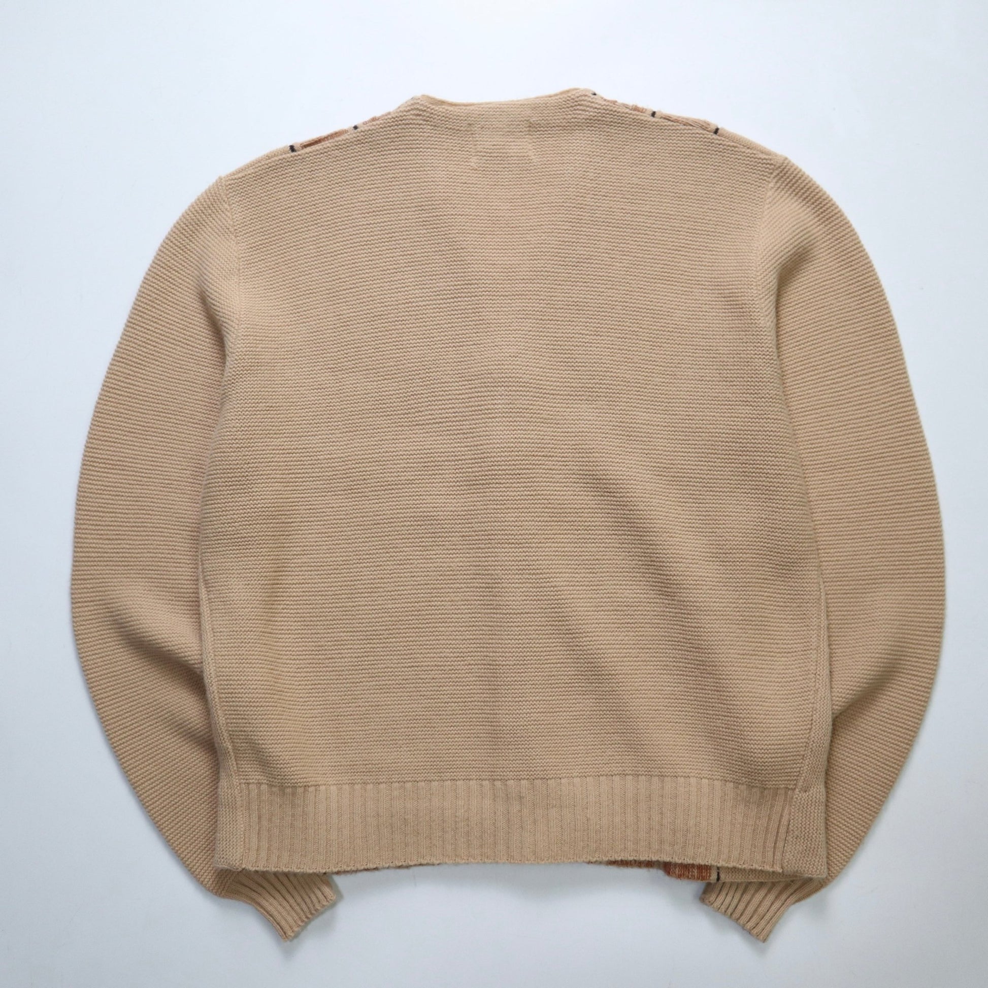 60s Campus 美國製 卡其色立體織紋針織衫 針織外套 - 富士鳥古著