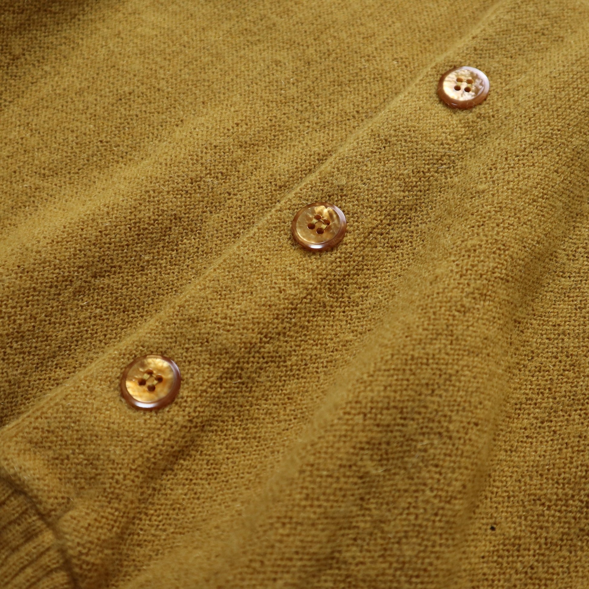 60s Campus 美國製 芥末黃素面開襟針織衫 針織外套 - 富士鳥古著