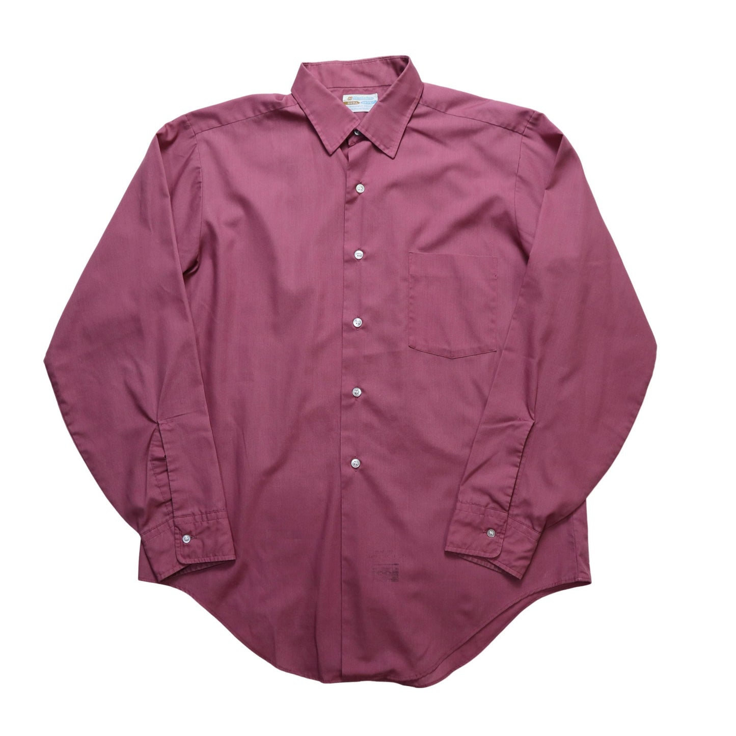 60s Manhattan Dura Brite 美國製 粉紫色素面襯衫 - 富士鳥古著