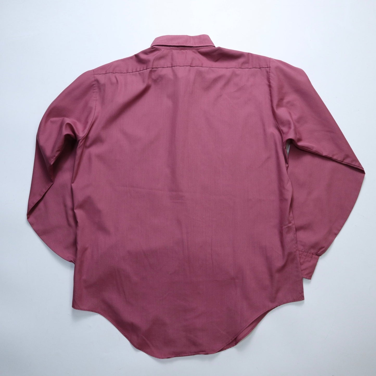 60s Manhattan Dura Brite 美國製 粉紫色素面襯衫 - 富士鳥古著