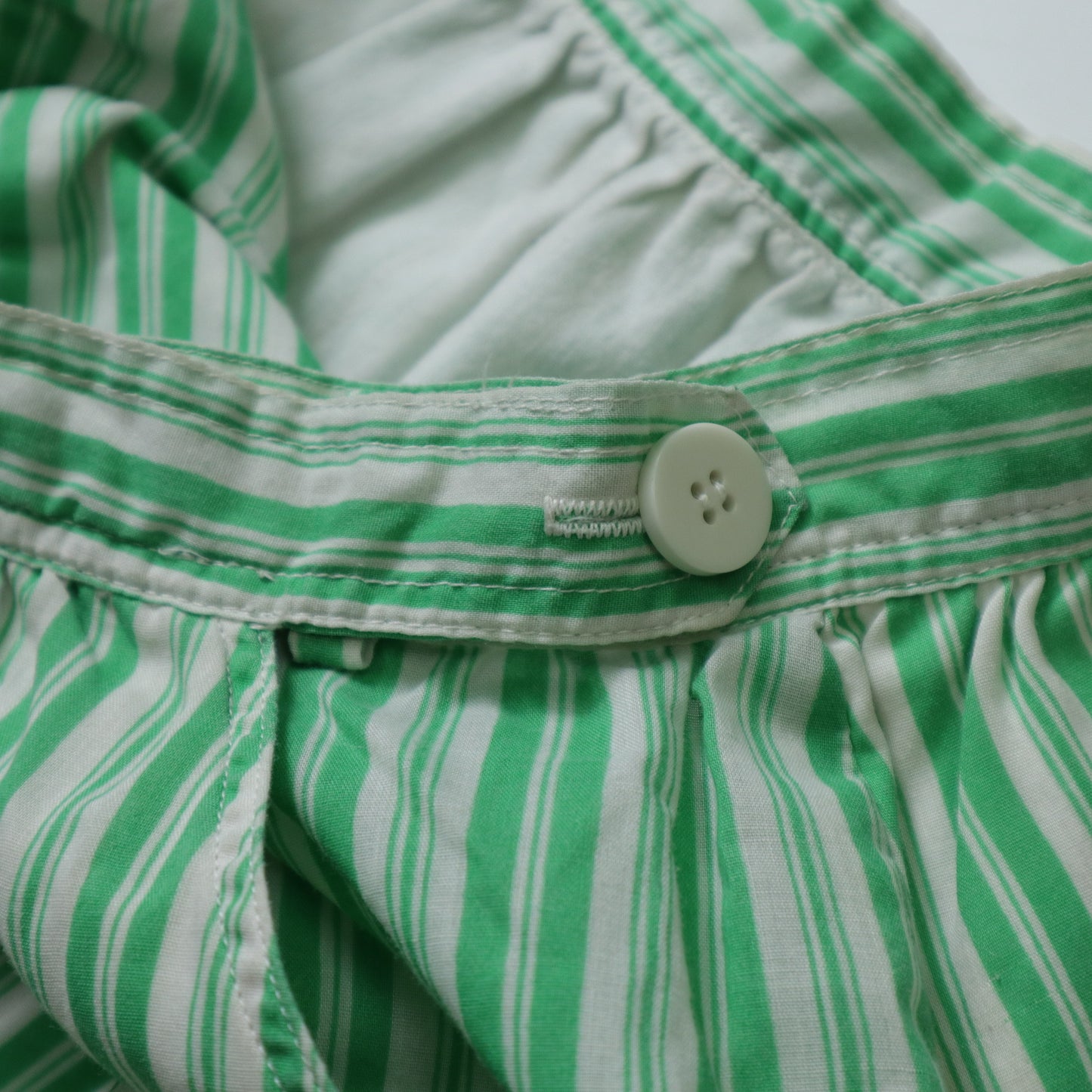 1970s American made green and white striped skirt ILGWU/Union made