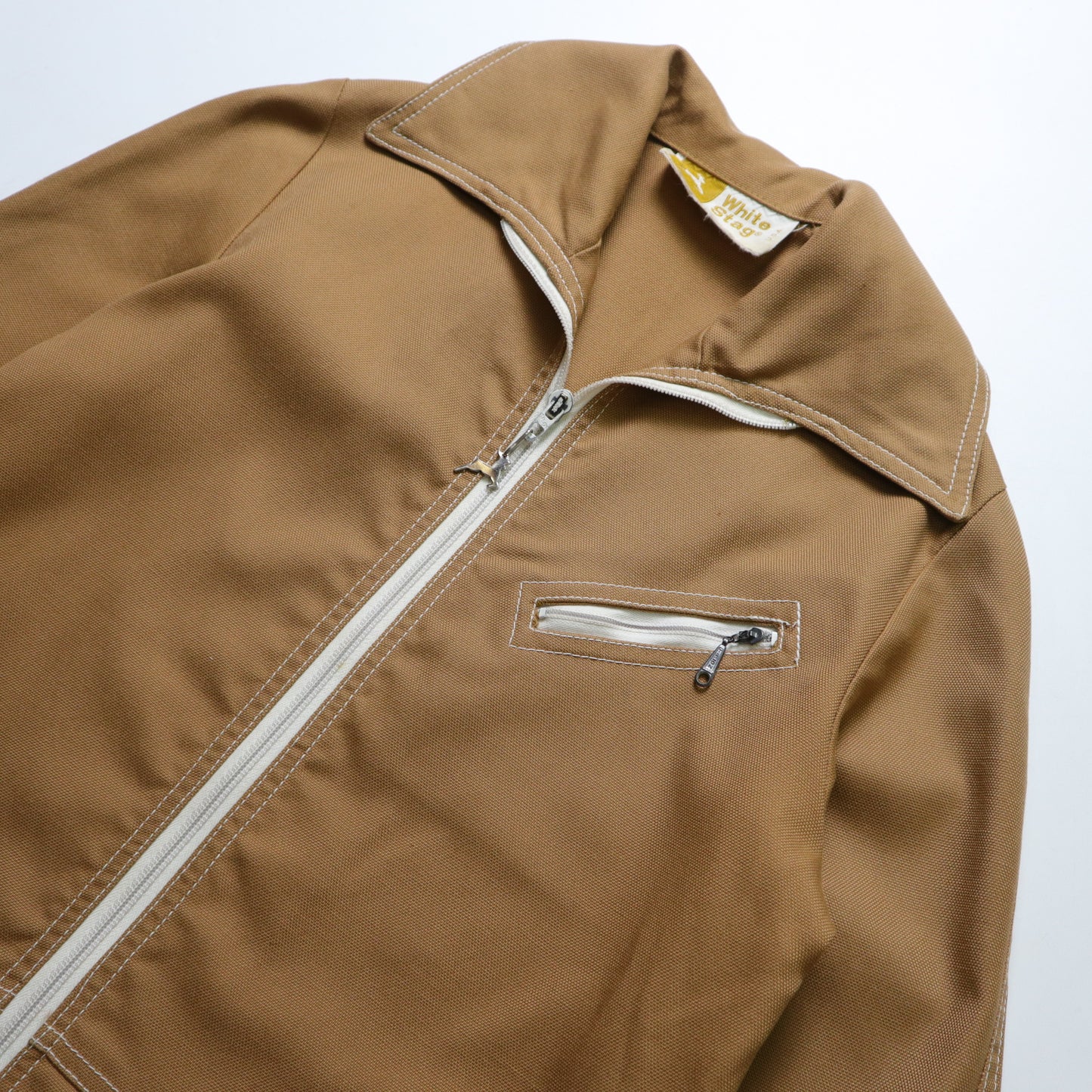 60-70s White Stag American-made Talon zipper khaki light casual jacket