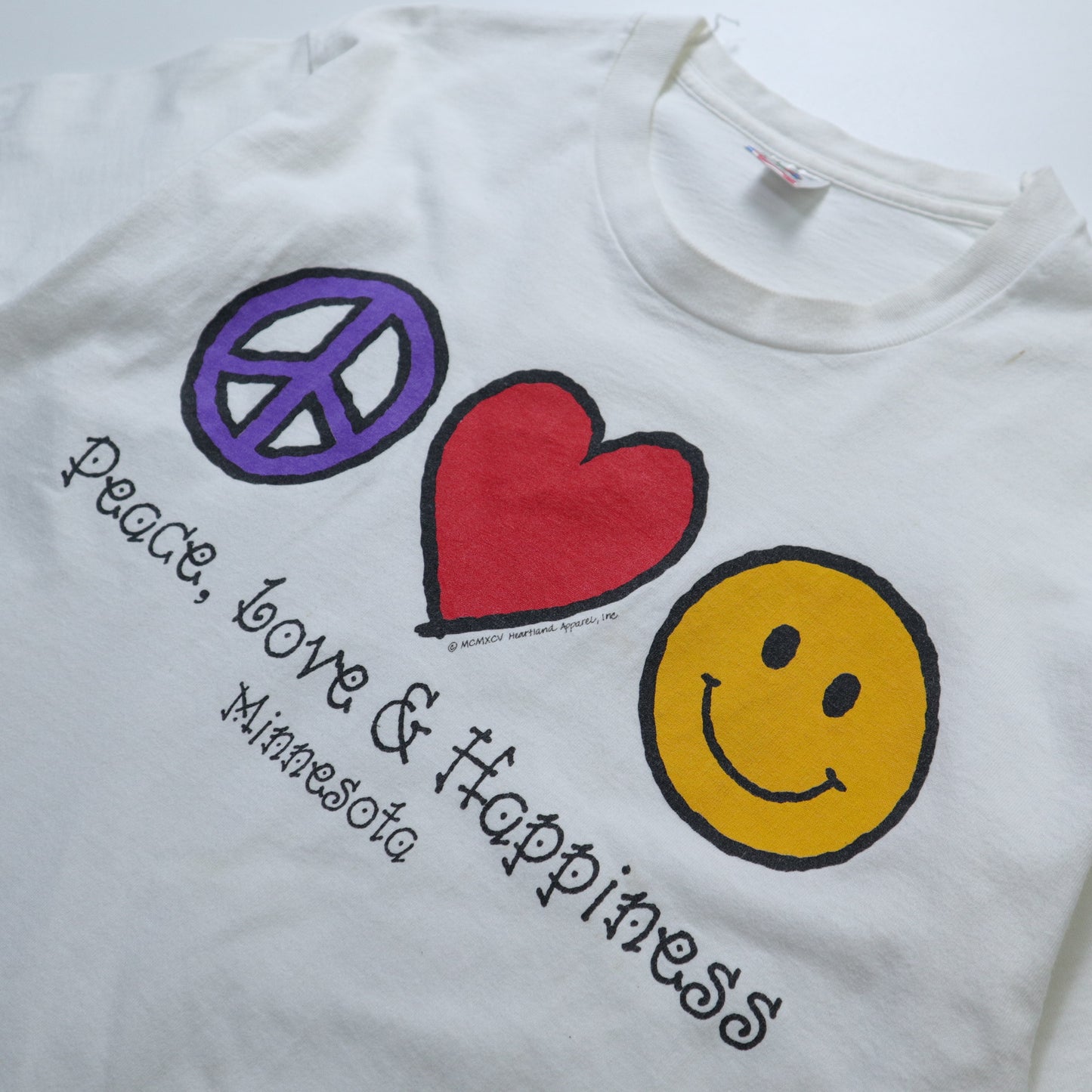 90s Made in America Peace Love Happiness T-Shirt