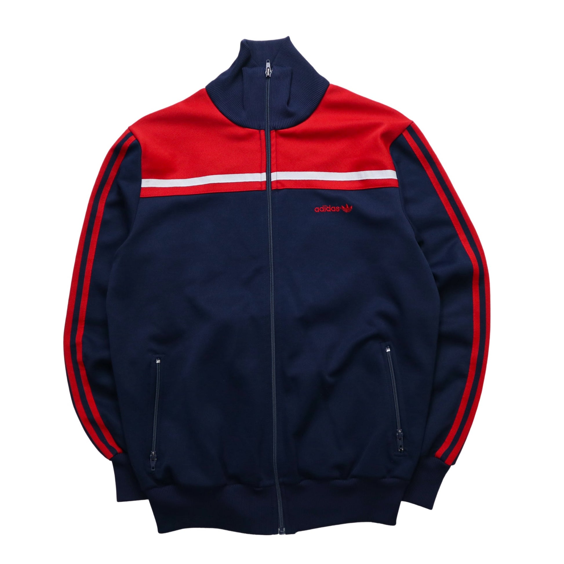 70 - 80s Adidas 台灣製 藍紅拼色滾邊運動外套 - 富士鳥古著