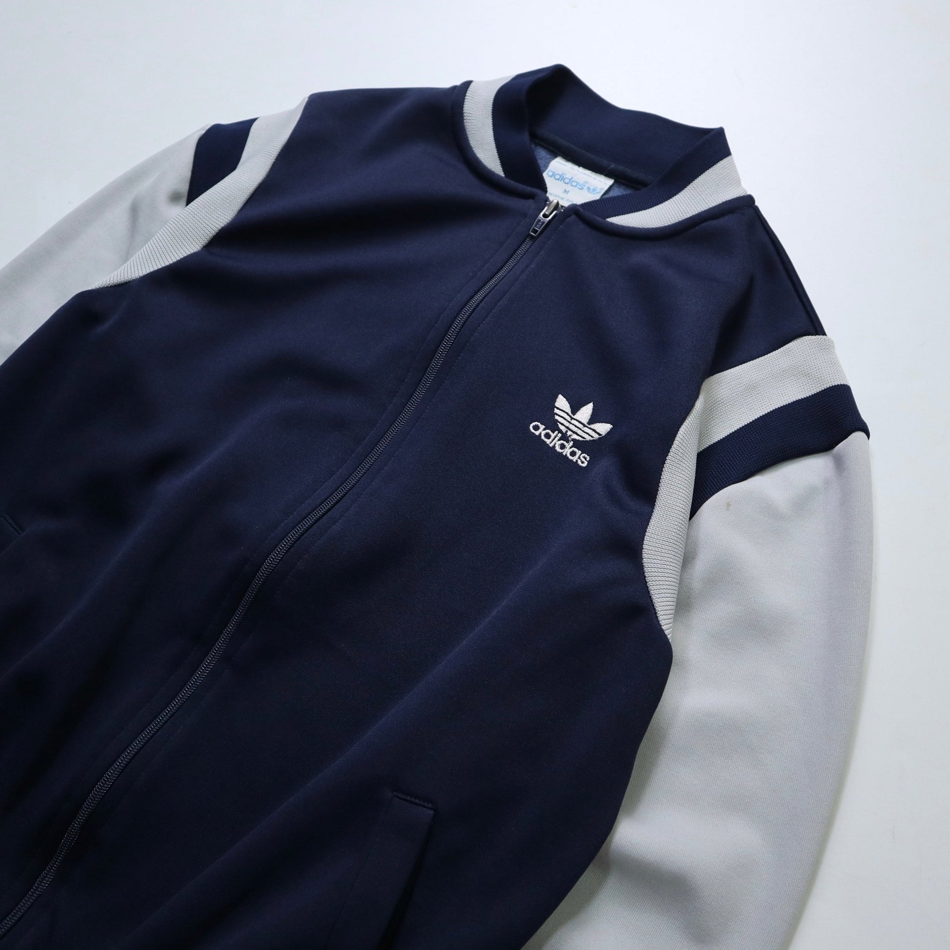 70 - 80s Adidas 台灣製 藍灰拼色運動外套 - 富士鳥古著
