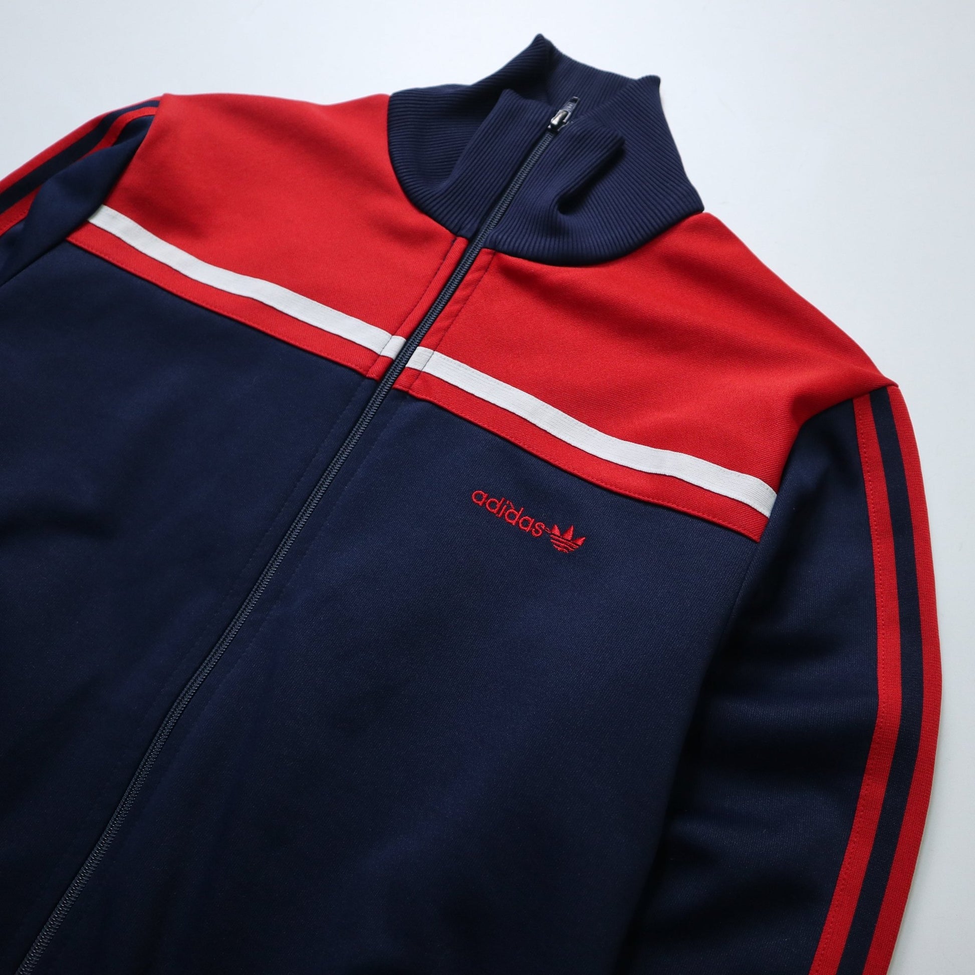 70 - 80s Adidas 台灣製 藍紅拼色滾邊運動外套 - 富士鳥古著