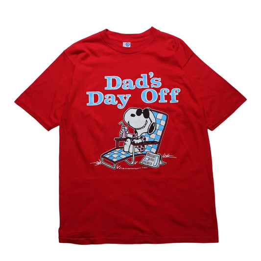 70 - 80s 美國製 Dad’s Day off Snoopy 沙灘椅渡假tee - 富士鳥古著