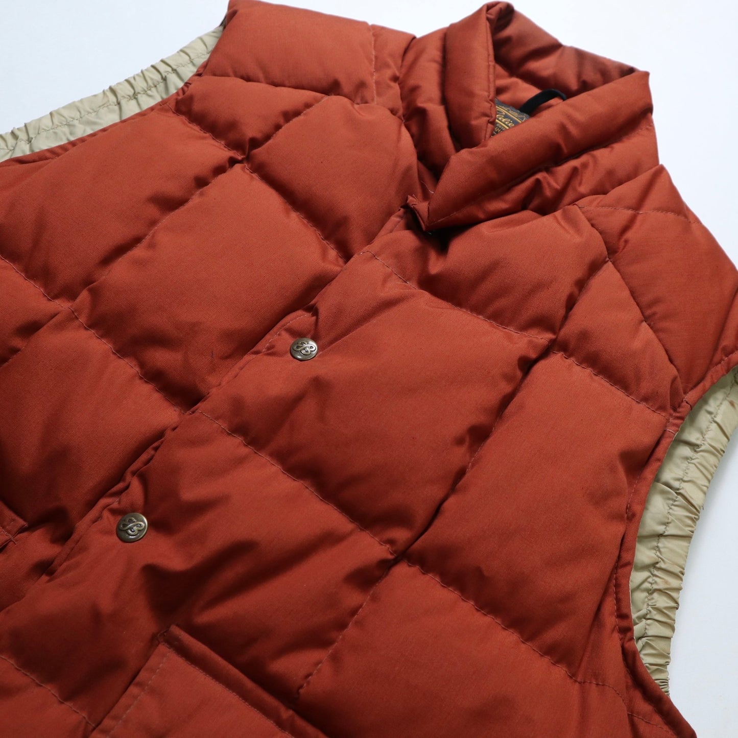 70 - 80s Eddie Bauer 磚紅色羽絨背心 鵝絨背心 - 富士鳥古著