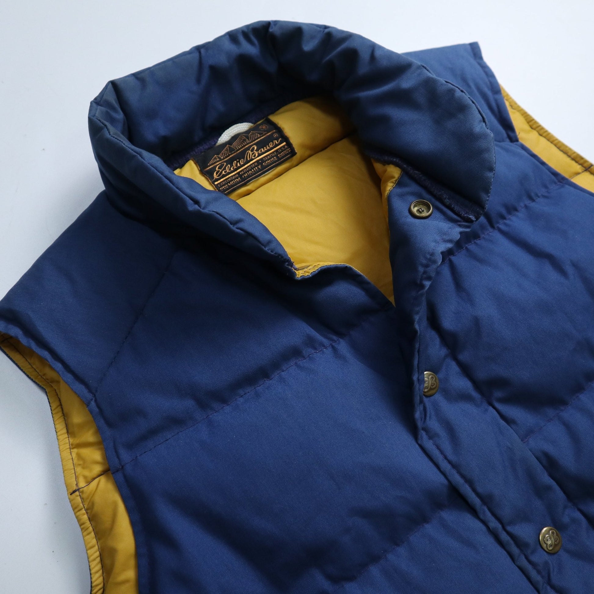 70 - 80s Eddie Bauer 藍色羽絨背心 - 富士鳥古著