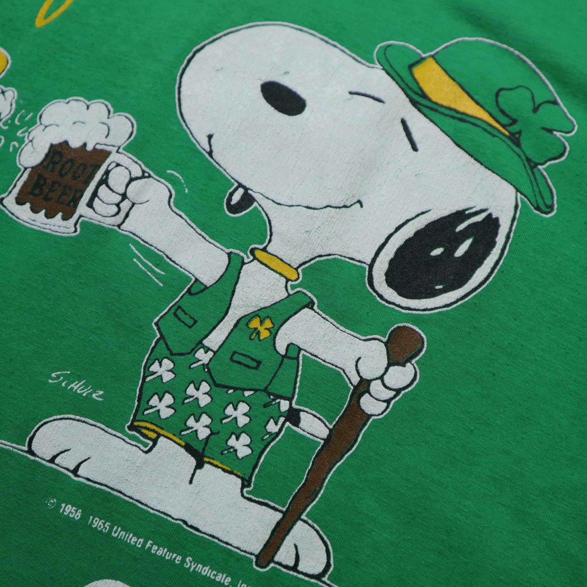 70 - 80s 美國製 IRISH BEER Snoopy tee - 富士鳥古著