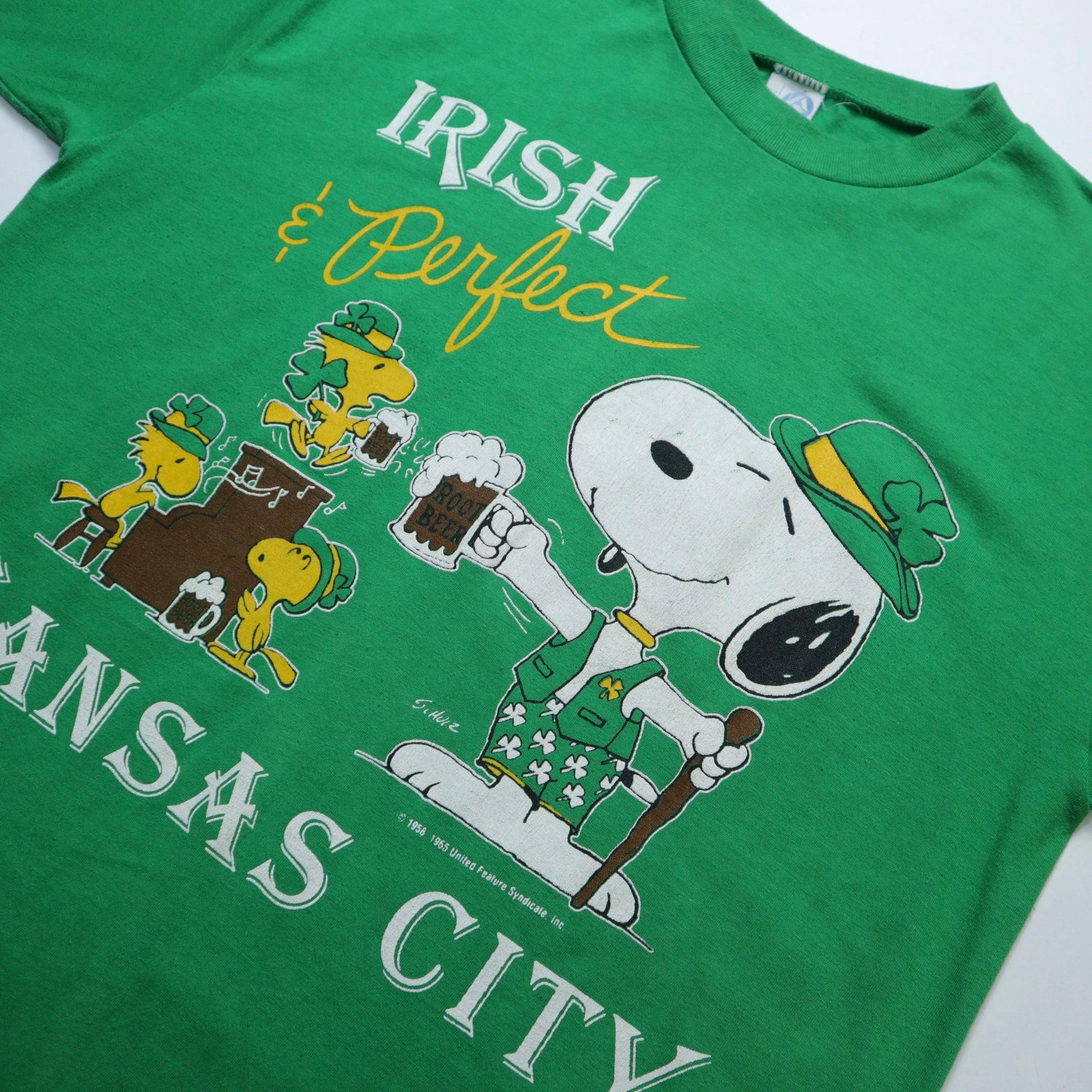 70 - 80s 美國製 IRISH BEER Snoopy tee - 富士鳥古著