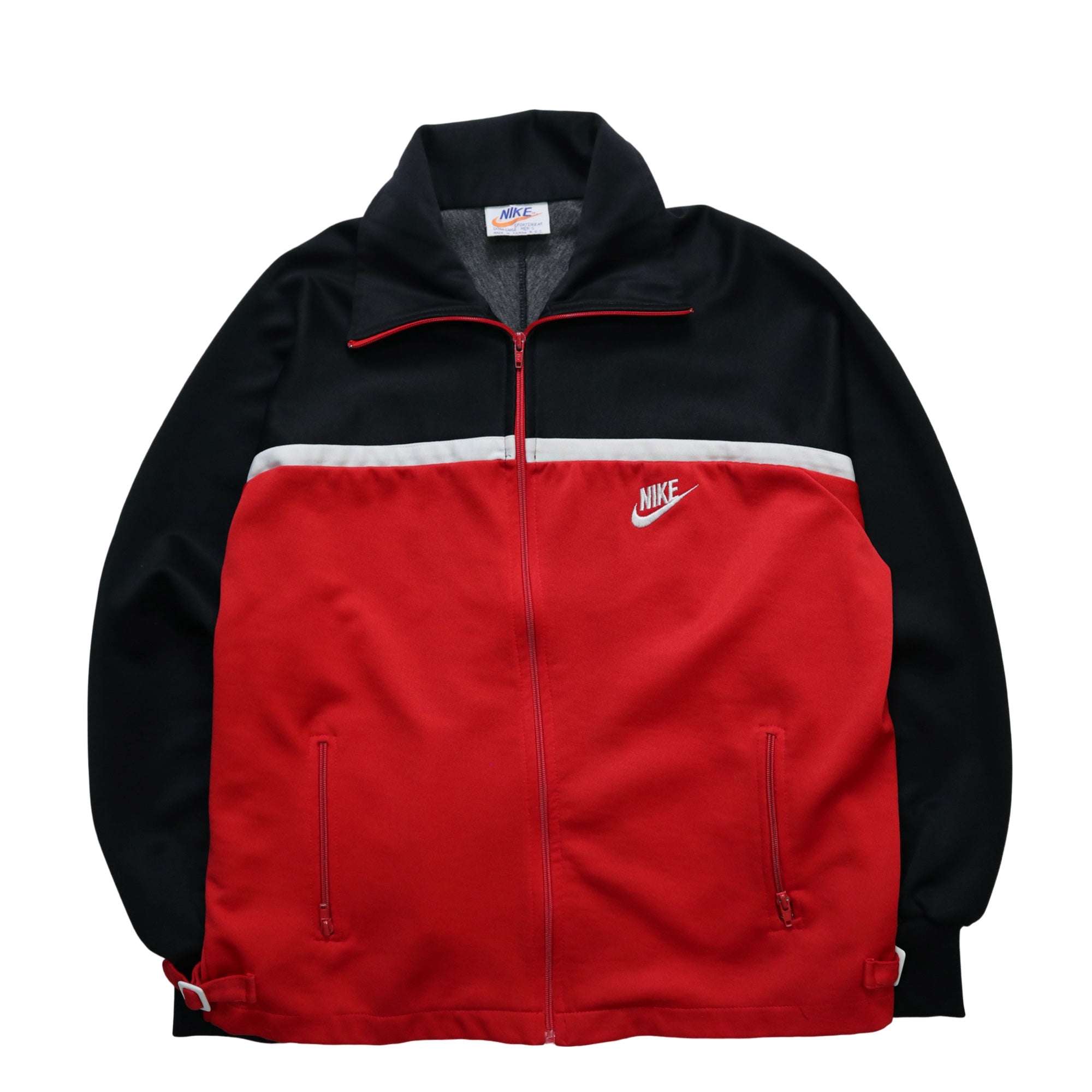 70s-80s NIKE Taiwan-made red and black color-blocked tracksuit