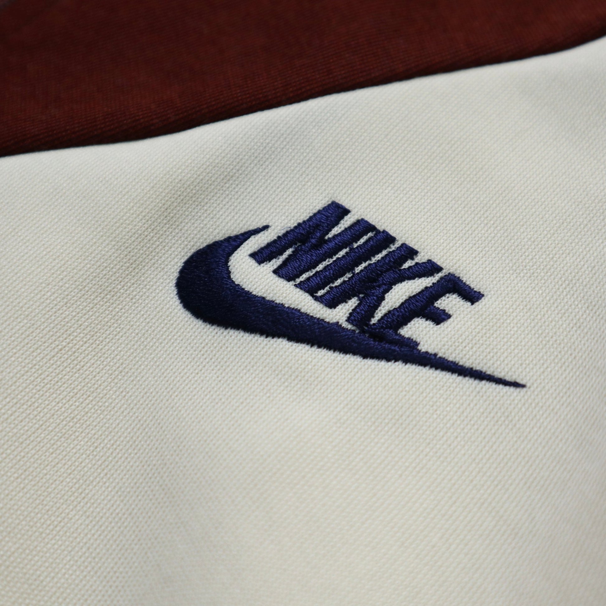 70 - 80s NIKE 台灣製 奶油白x咖啡拼色運動外套 - 富士鳥古著